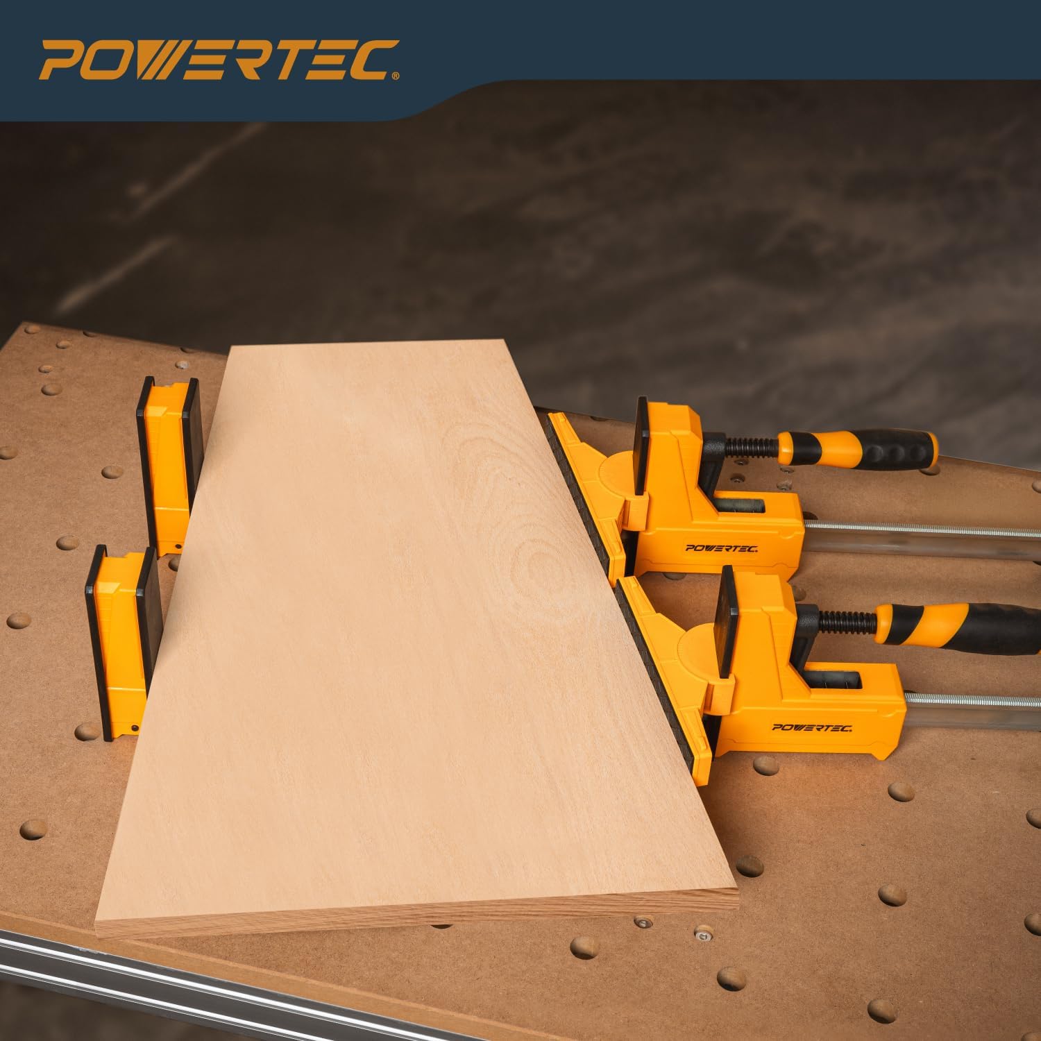 POWERTEC 71602-P2, 4PK Woodworking Parallel Clamps 48-Inch | Jaw Bar Clamp Spreader Tool