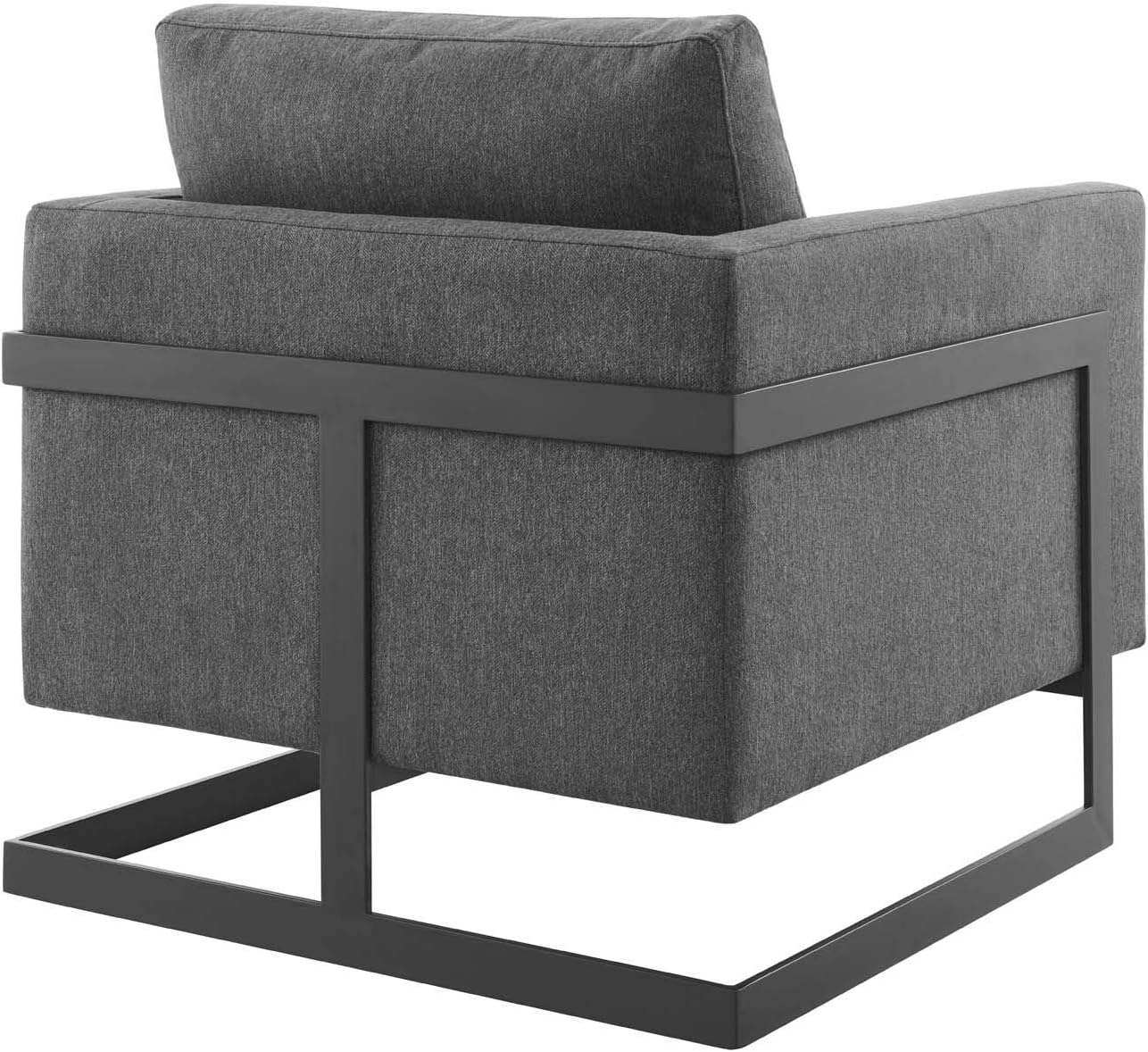 Posse Upholstered Fabric Accent Chair in Black Charcoal