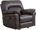 Furniture of America Lerona Faux Leather Upholstered Glider Recliner Chair with Pillow Top Arms for Living Room, Home Office, Bedroom, Dark Gray