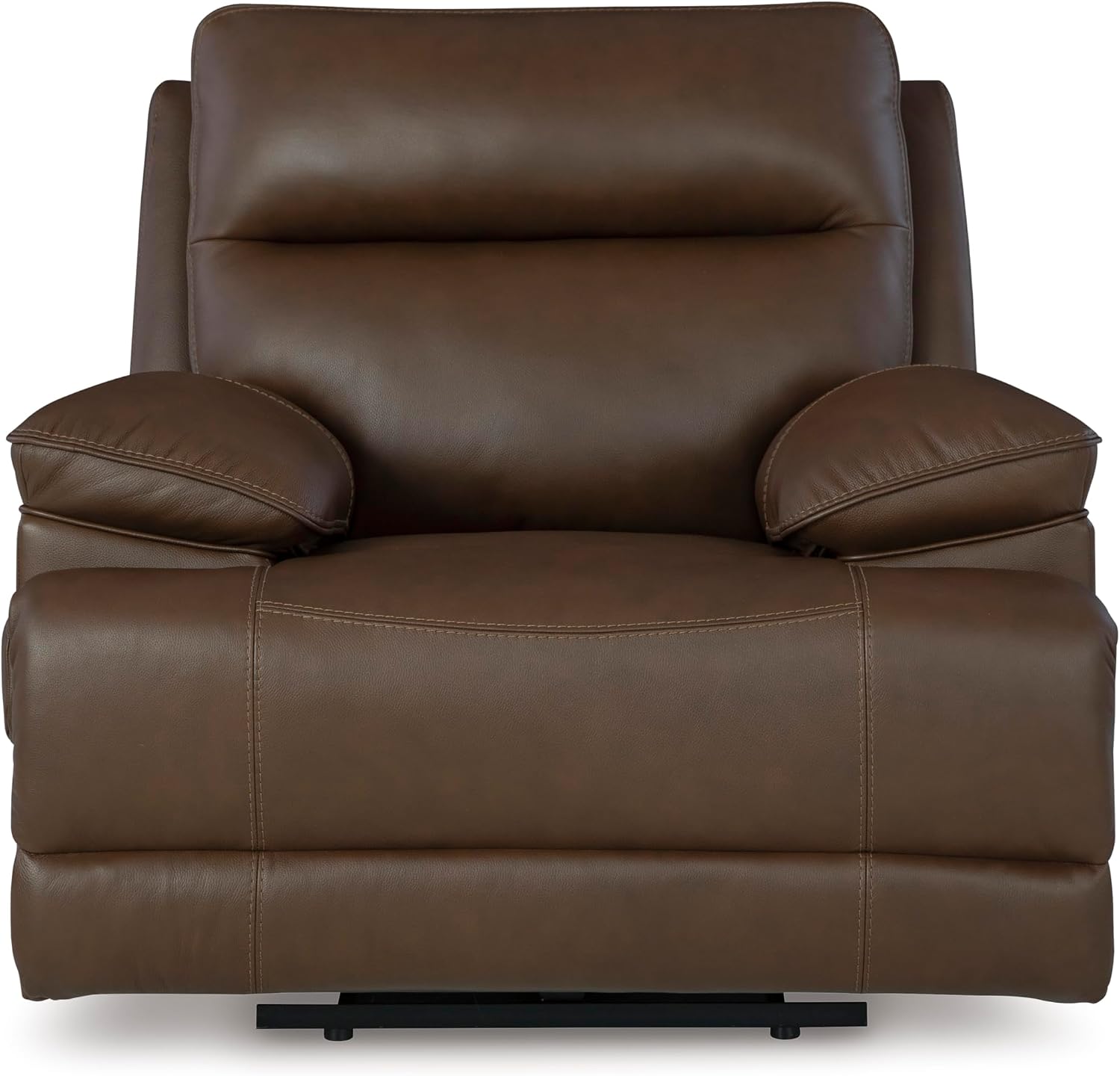 Signature Design by Ashley VonRyan Modern Zero Gravity Leather Match Power Recliner with Adjustable Headrest and USB Ports, Dark Brown