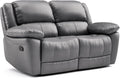 Furniture of America Sorin Modern Leather Recliner Loveseat with Pillow Armrests and High Density Foam, Reclining Sofa, Comfortable Couch for Living Room, Office, FSC Certified, Dark Gray