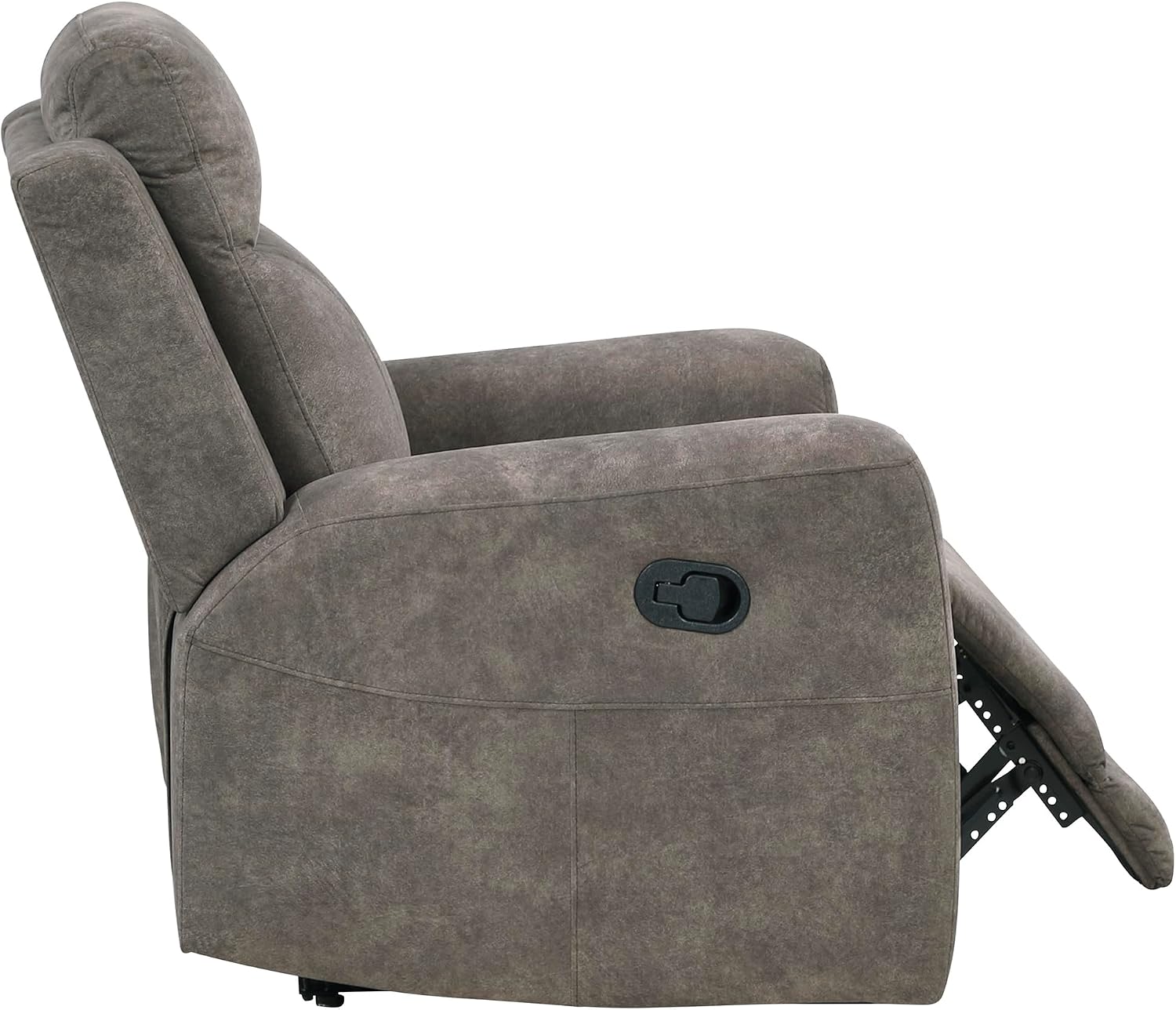 Lexicon Manual Recliner Chair, Textured Microfiber Reclining Sofa Chair, Home Theater Seating, Wall Hugger, Track Arms, Manual Recliner for Living Room/Office/Apartment, Easy Assembly, Brown