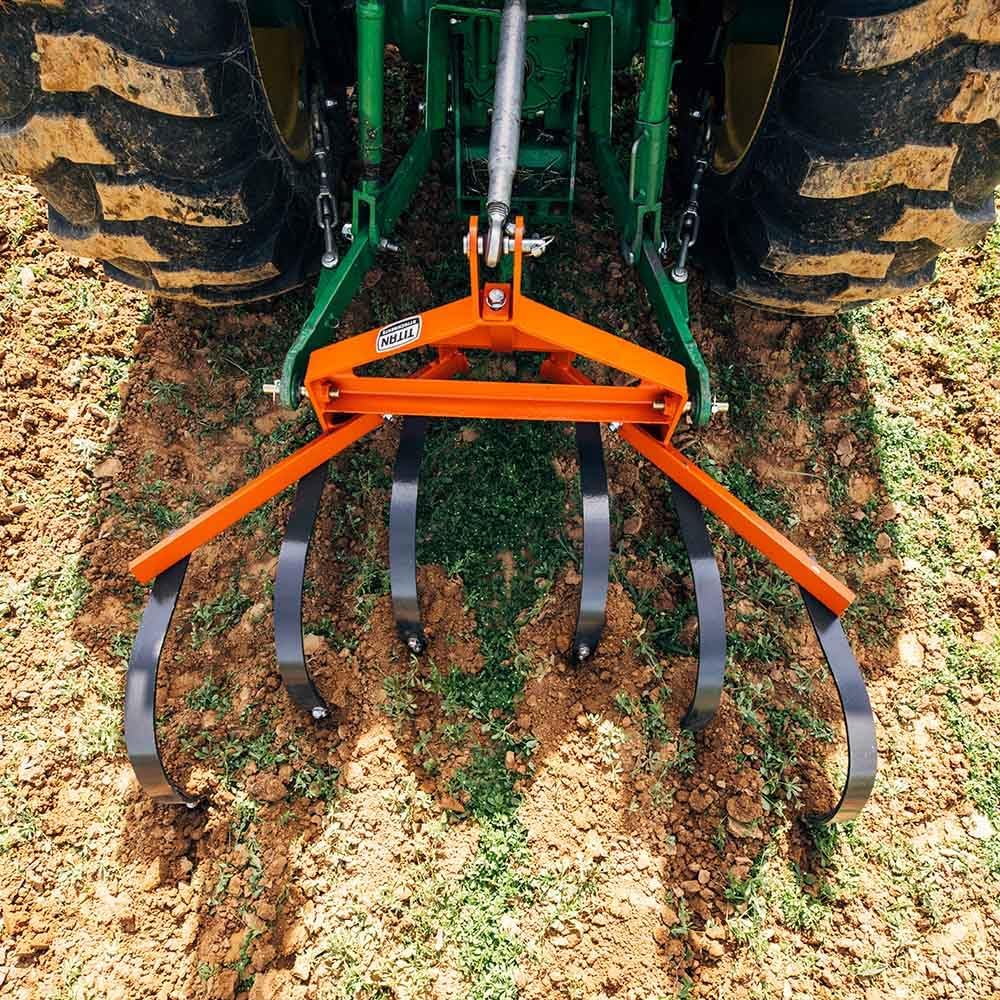 Titan Attachments Cultivator with 6 Spring Steel Shanks 3 Point Quick Hitch