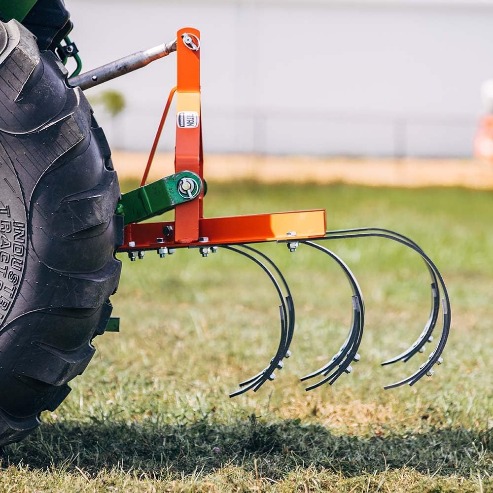 Titan Attachments Cultivator with 6 Spring Steel Shanks 3 Point Quick Hitch