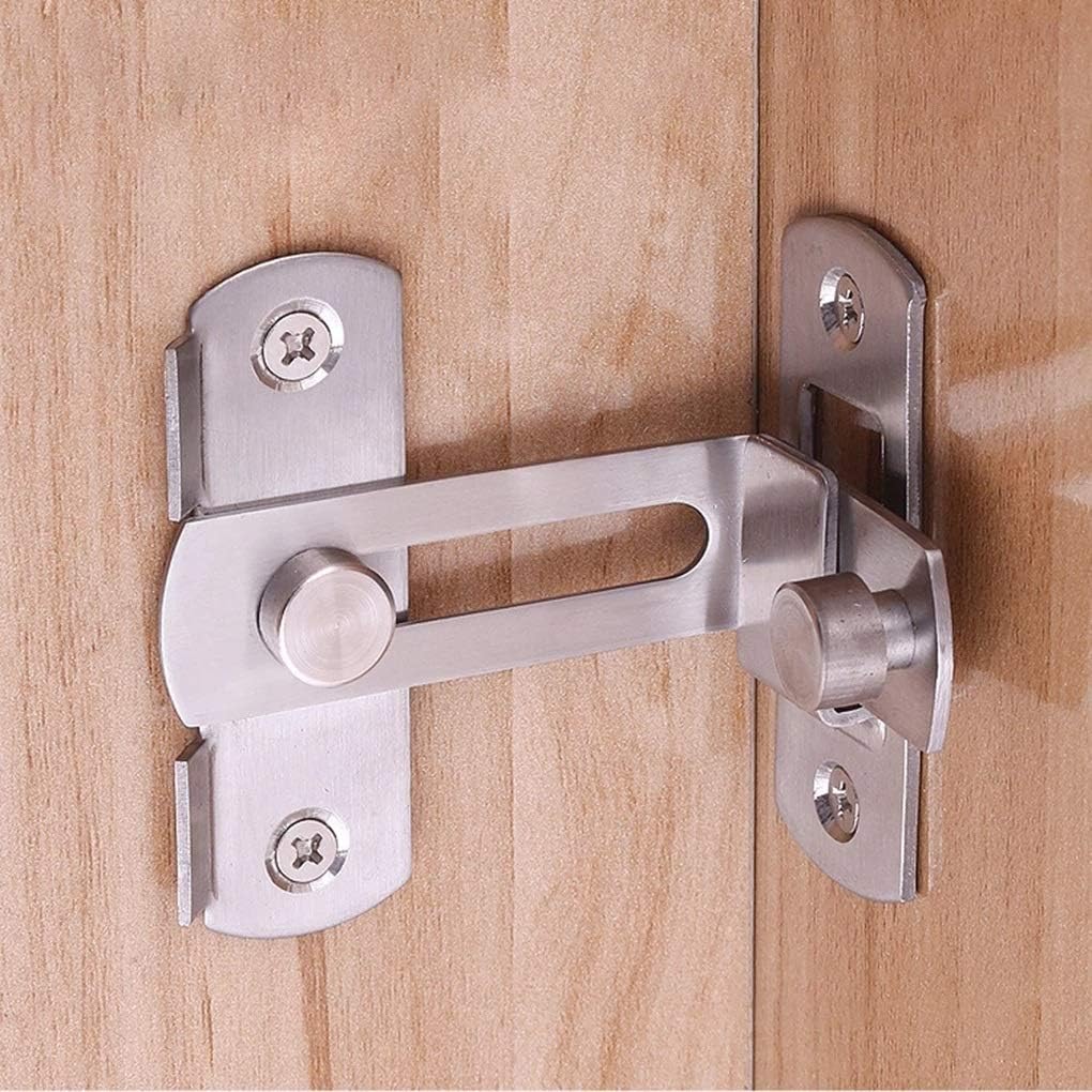Latch Lock Flip Door Right Angle 90 Degree Sliding Safety Stainless Steel Home Hardware(L)