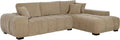 Coaster Home Furnishings - Octavia - Fabric - Upholstered Sectional Sofa with Chaise, Grid Tufting and Accent Pillows - Living Room - Camel - 509961