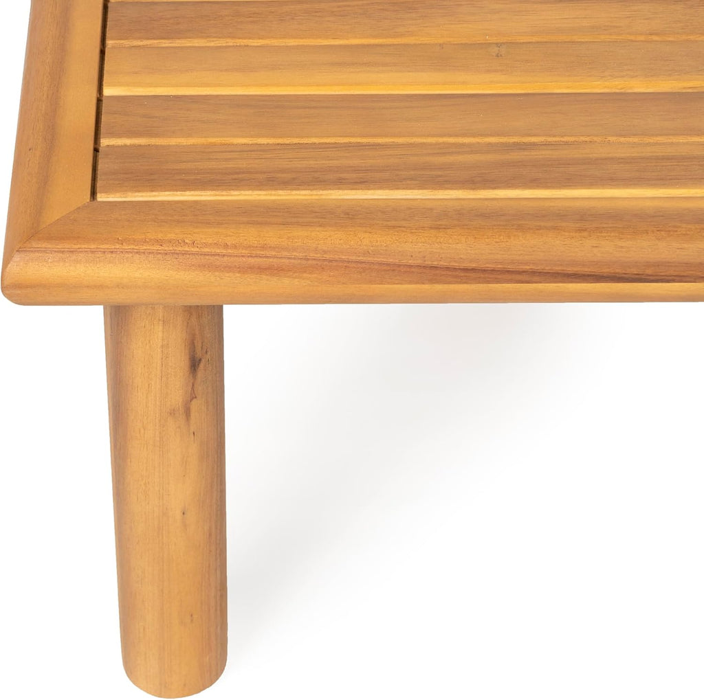 Christopher Knight Home Harra Outdoor Coffee Table for Patio Furniture Set, Weather Resistant Acacia Wood Accent Table, Rectangular End Table, Slat Panel Side Table for Yard Garden Porch, Teak