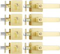 Leydebong 4 Pack Front Door Knob and Deadbolt Set, Keyed Alike Entry Door Locksets with Single Cylinder Deadbolt, Gold Door Lock Set for Bedroom/Office/Exterior Doors