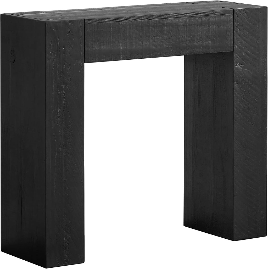 Alaterre Furniture Stockyard Solid Wood Console Table - 36 Inch Modern Farmhouse Small Entryway Table - Easy Assembly Living Room Furniture for Behind the Couch, Entryway, or Hallway (Black)