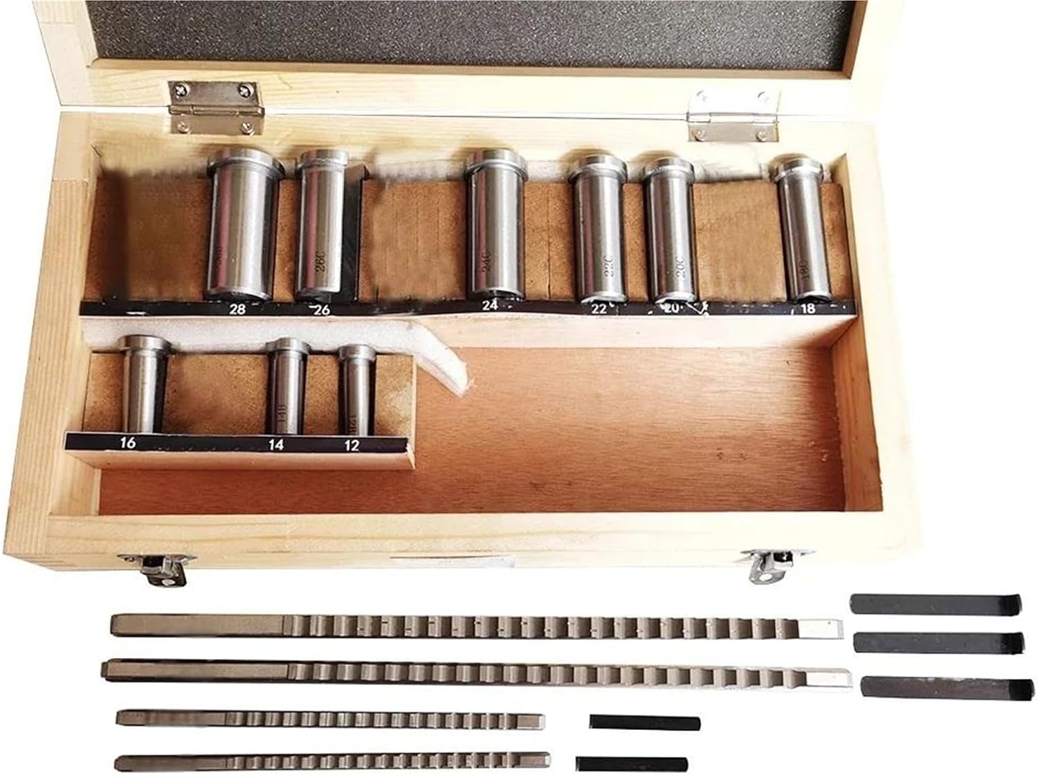 Keyway Broach 18pcs HSS 4mm 5mm 6mm 8mm Broaches 12-28 Cutting Broaching Bushings Tool Kit Industrial Tools