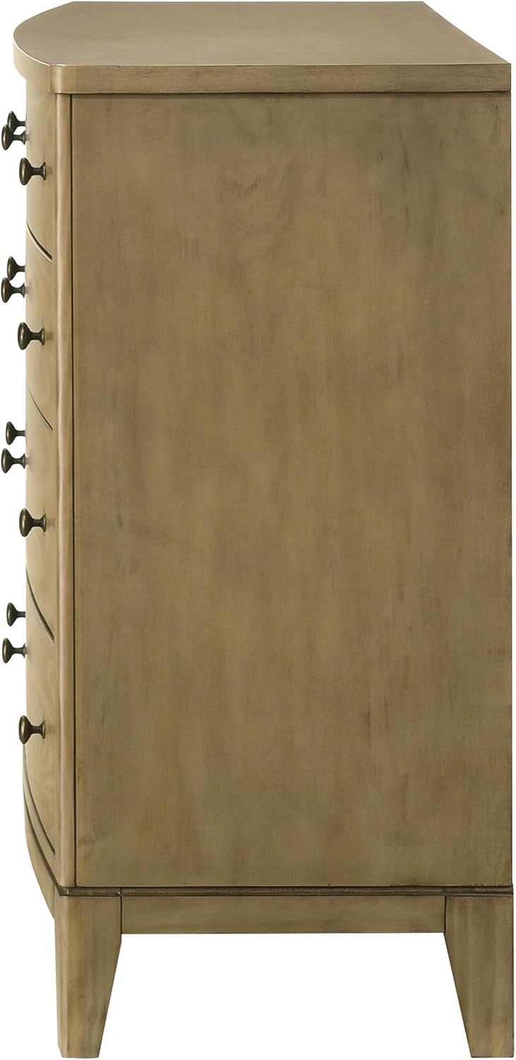 Coaster Home Furnishings - Granada - Solid Pine - 8-Drawer Dresser with Modern Classic Style, Curved Front, Antique Nickel Hardware, Felt-Lined Tops, Round Knobs - Bedroom - Natural Pine - 224923