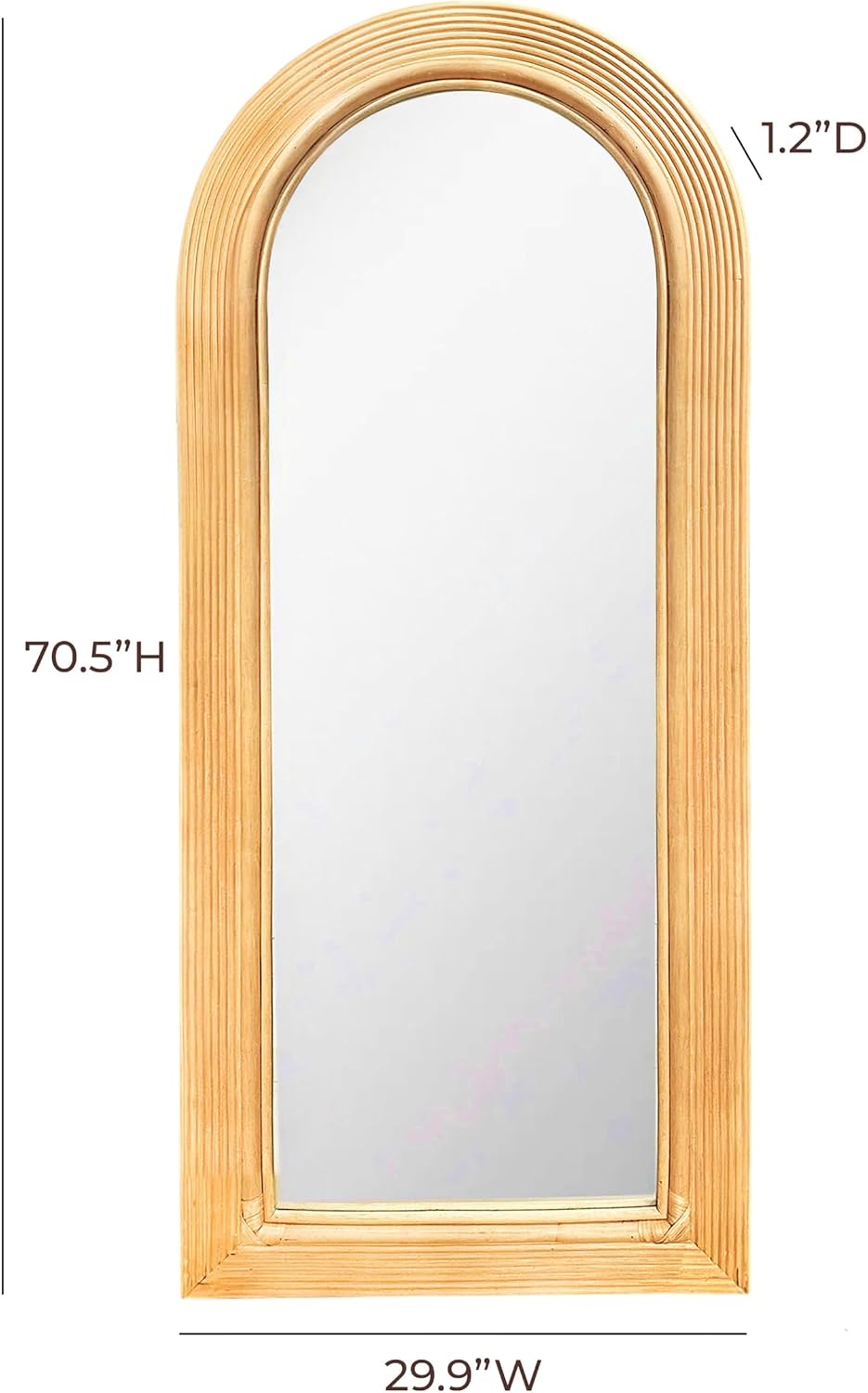 Tov Furniture Tanya Natural Rattan 70' Floor Mirror