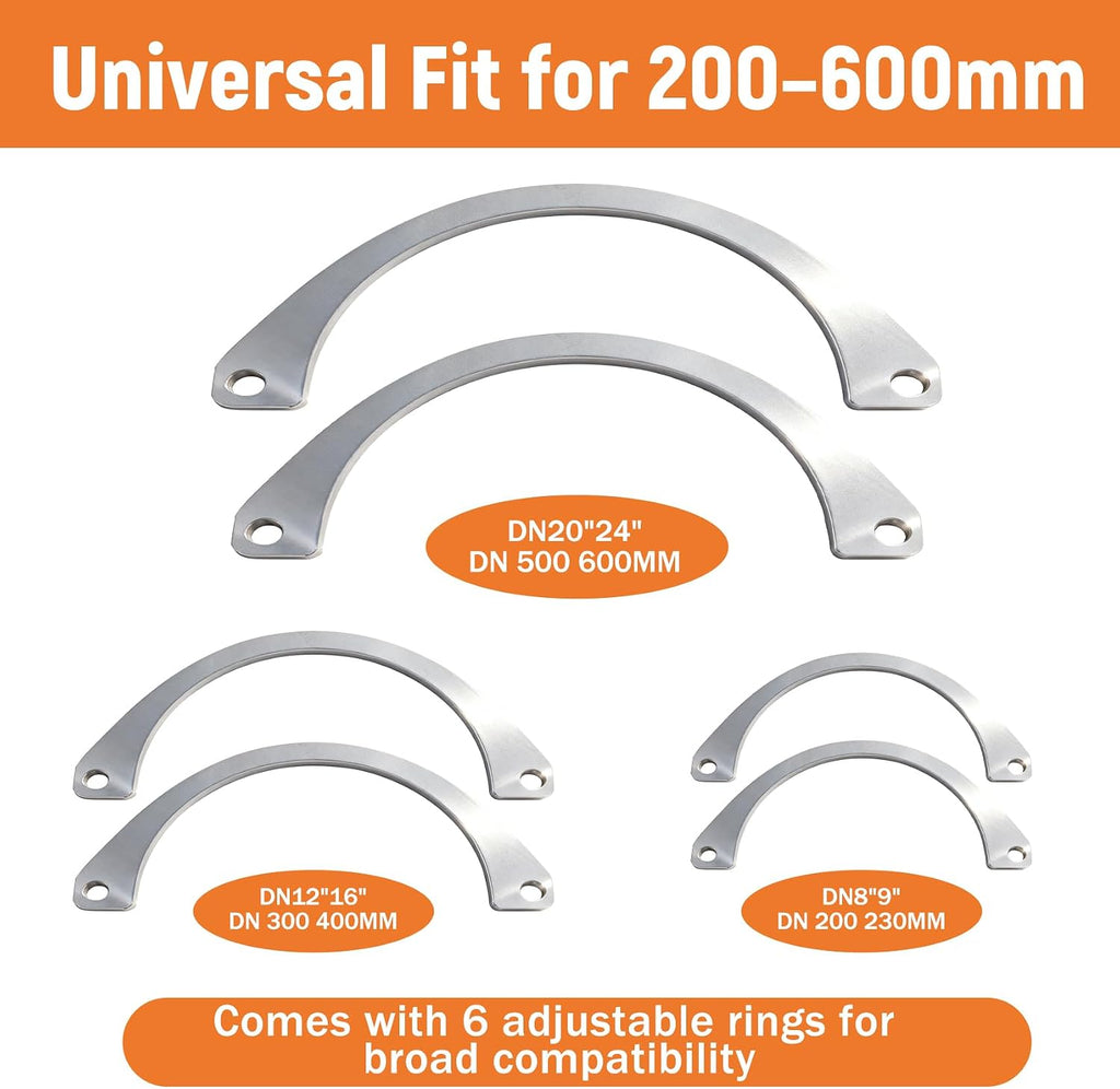 200–600mm HDPE Corrugated Pipe Tensioner Tool, Heavy Duty Manual Docking Pipeline Installation Tool, Universal HDPE Pipe Clamp for Drainage, Sewer & Construction Projects