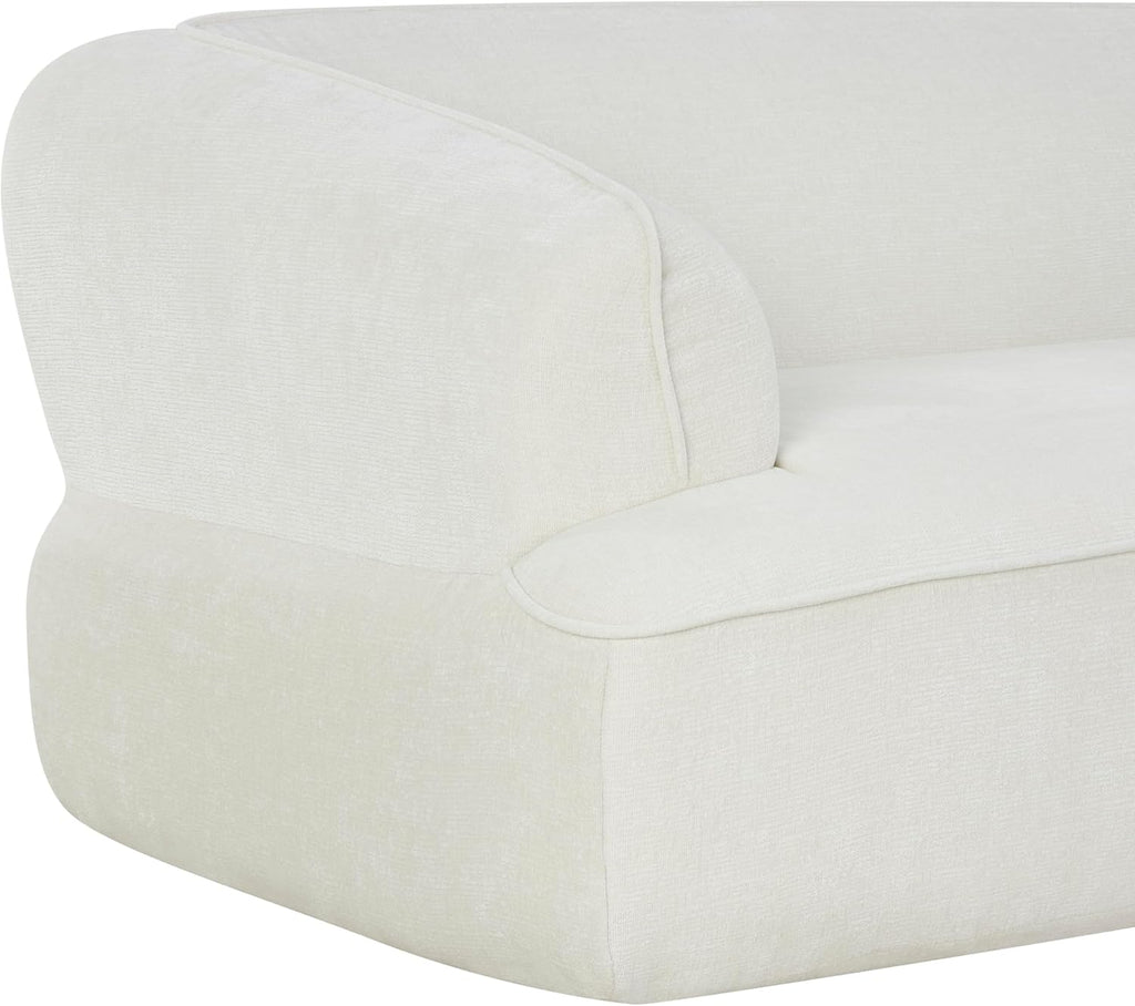 Christopher Knight Home Zacha 121' Modular L-Shape Sofa Couch with Chaise Lounge, Modern Boneless Sofa for Living Room, Fabric Upholstered Cloud Couch with Deep Seat, Milky White