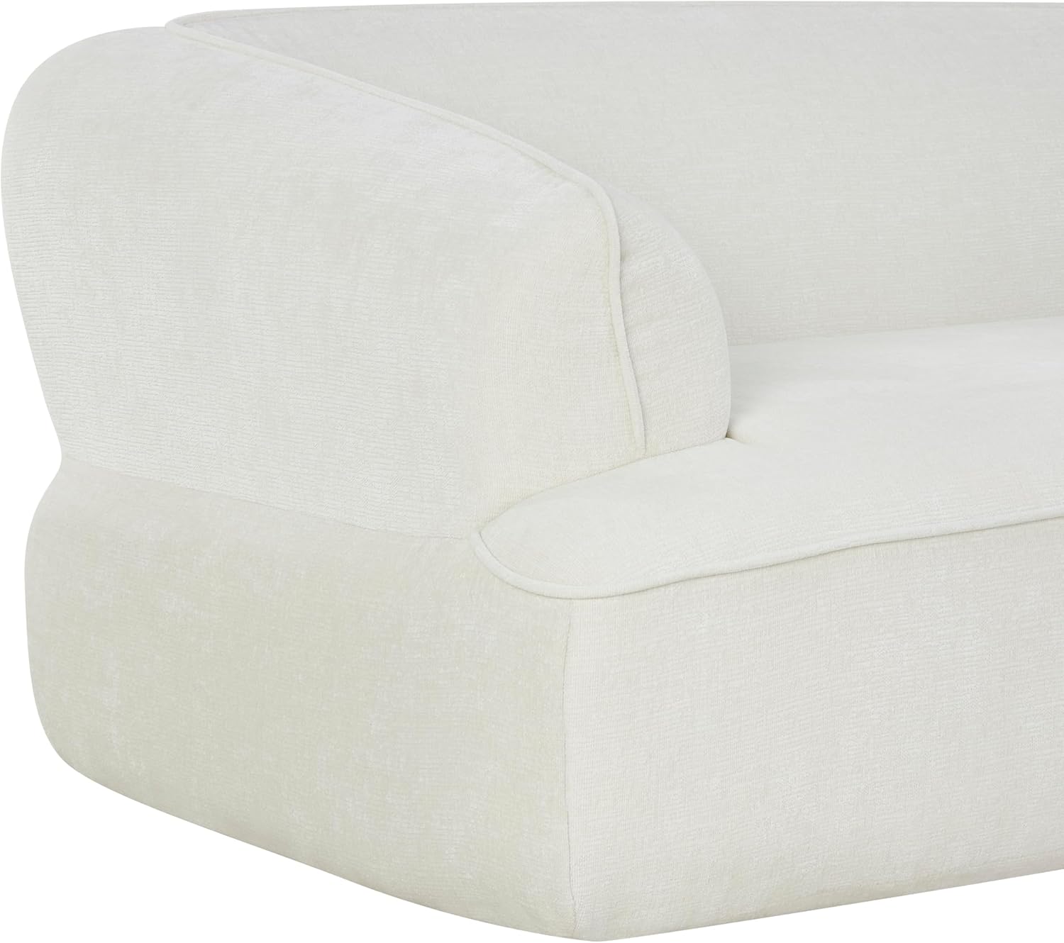 Christopher Knight Home Zacha 121' Modular L-Shape Sofa Couch with Chaise Lounge, Modern Boneless Sofa for Living Room, Fabric Upholstered Cloud Couch with Deep Seat, Milky White