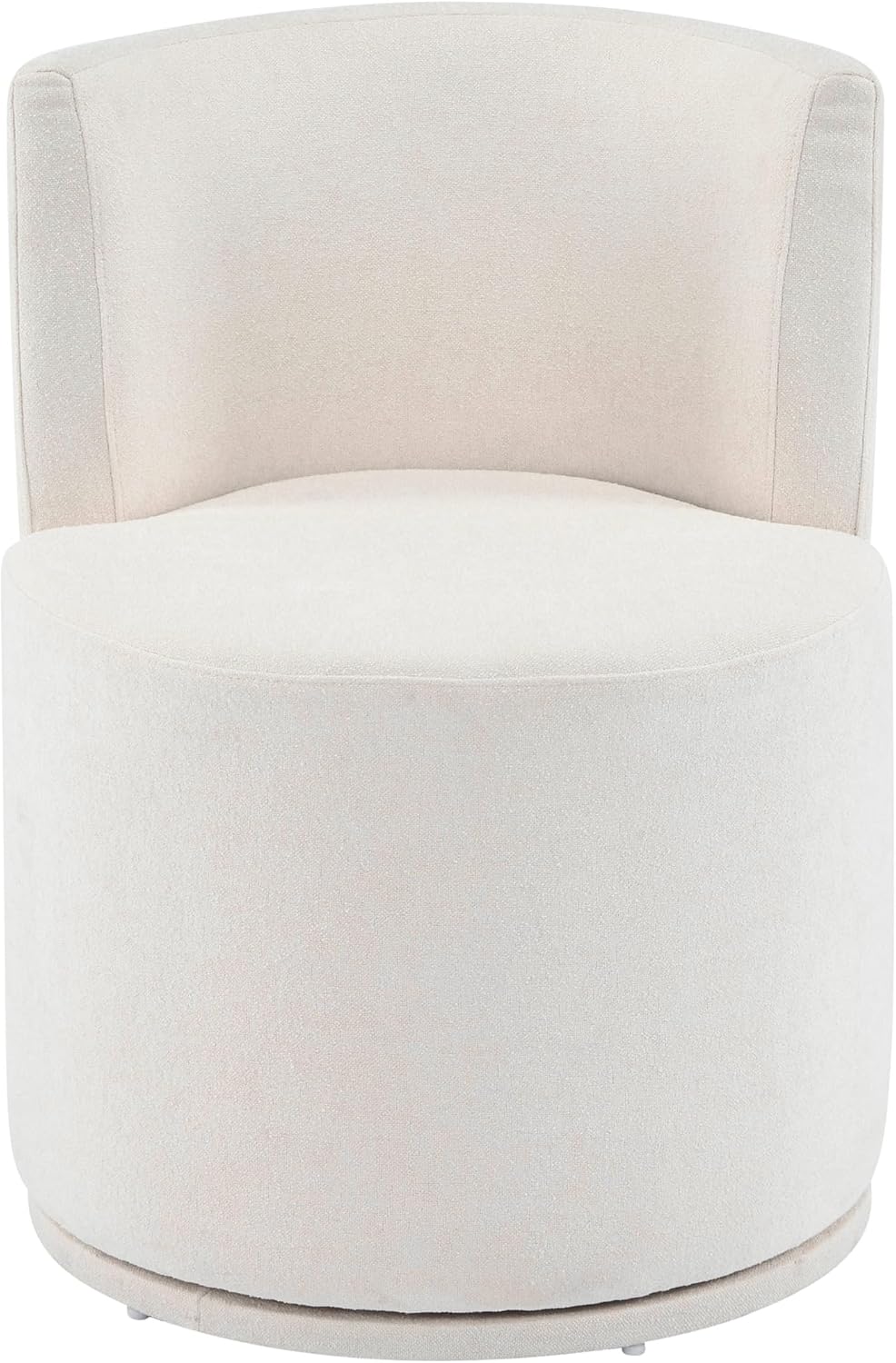 Christopher Knight Home Silla Modern Upholstered 360° Swivel Accent Chair, Wooden Living Room Slipper Chair with Rotation, Comfy Reading Chair for Bedroom, Light Beige