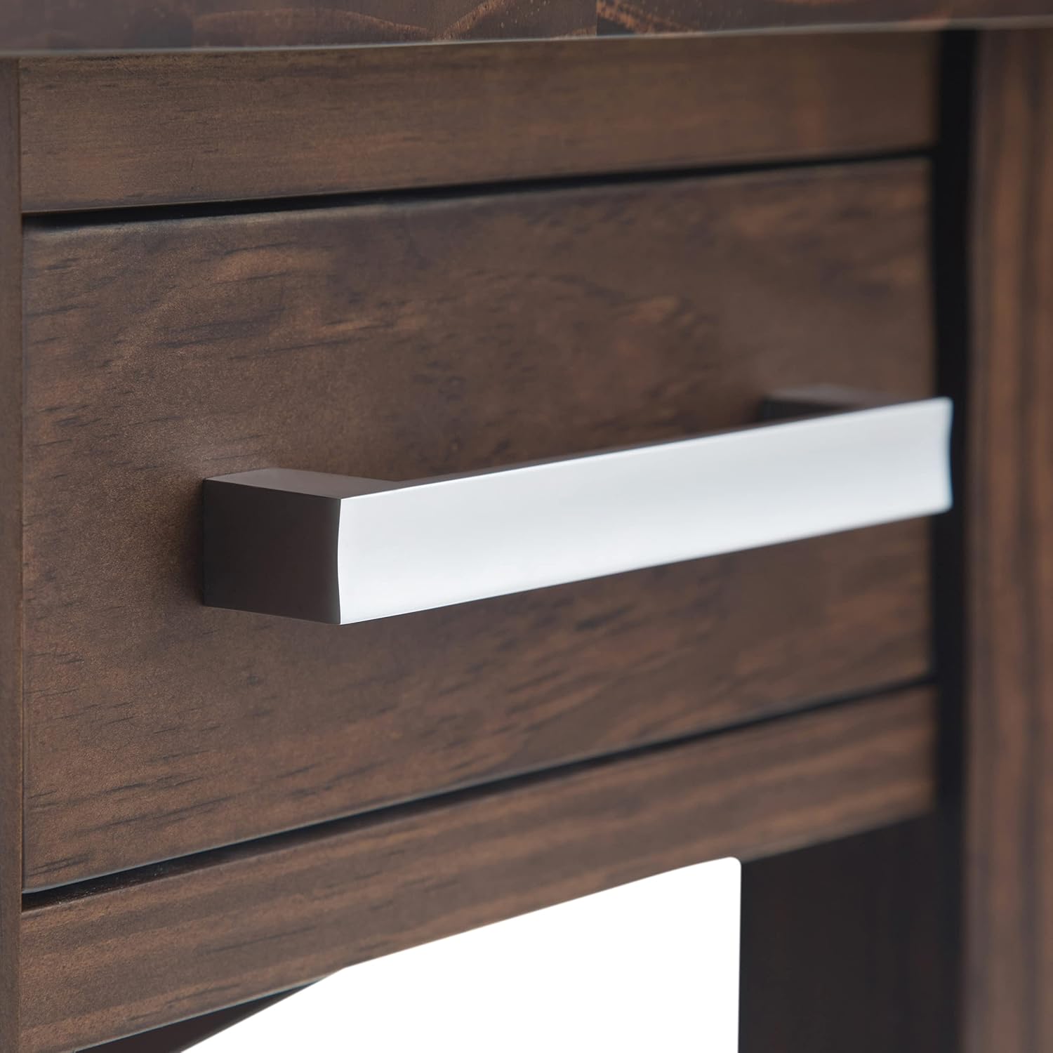SIMPLIHOME Kitchener End Table - 14 inch Wide Solid Wood Narrow Accent Table with Drawer and Open Shelf in Warm Walnut Brown, Contemporary Nightstand with X-Design for Living Room or Bedroom