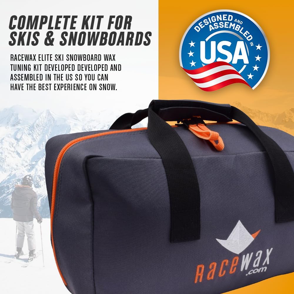 RaceWax Elite Ski Wax Tuning Kit + All Metal World Cup Ski Vise