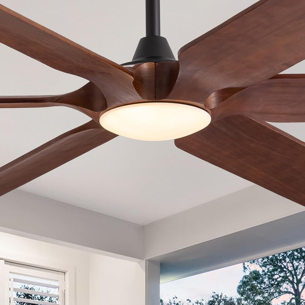 72 Inch Black Ceiling Fans with Lights, Reversible Quiet DC Motor, Modern Wood Ceiling Fan with Light and Remote Control, Energy Efficient Indoor/Outdoor Use, Matte Black