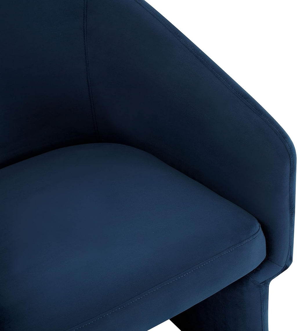 SAFAVIEH Couture Collection Susie Navy Velvet Barrel Back Accent Chair (Fully Assembled)
