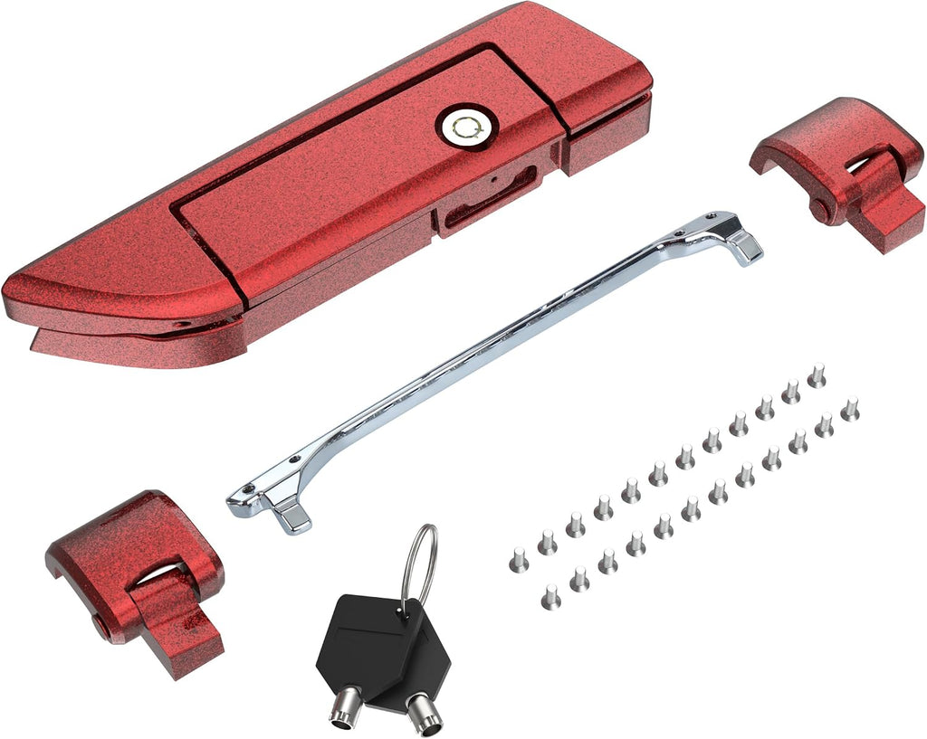 Tour Pack Latches,Tour Pack Trunk Lid Latch with Keys Fit for Harley Touring/Road King/Road Glide/Street Glide/Electra Glide/Ultra-Classic 2014+ Hard Candy Hot Rod Red Flake