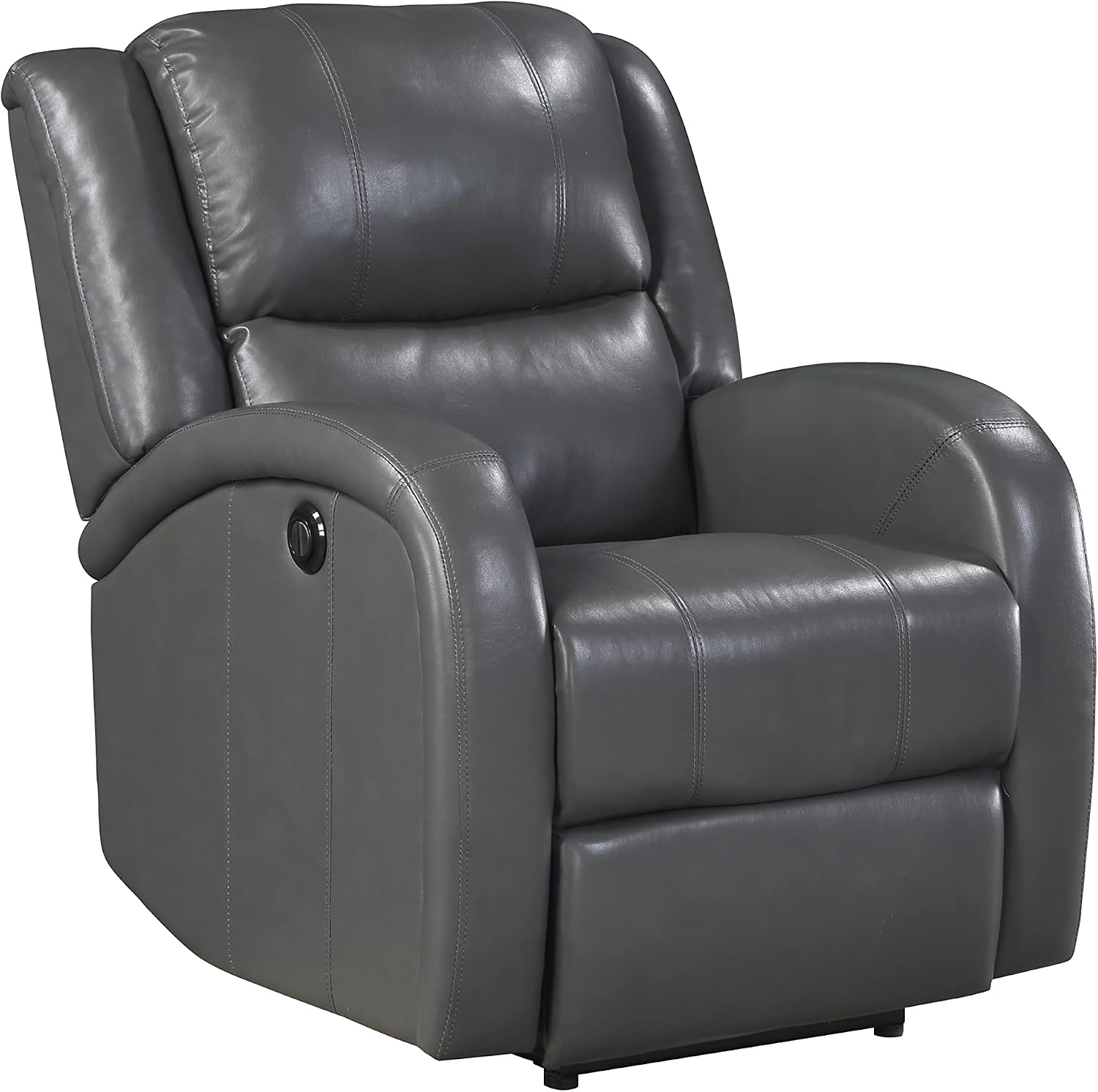 Lexicon Power Reclining Chair, Faux Leather Recliner with One-Touch Power Control, Home Theater Seating, Wall Hugger Recliner Chair, Comfortable Seating for Living Room or Bedroom, Gray