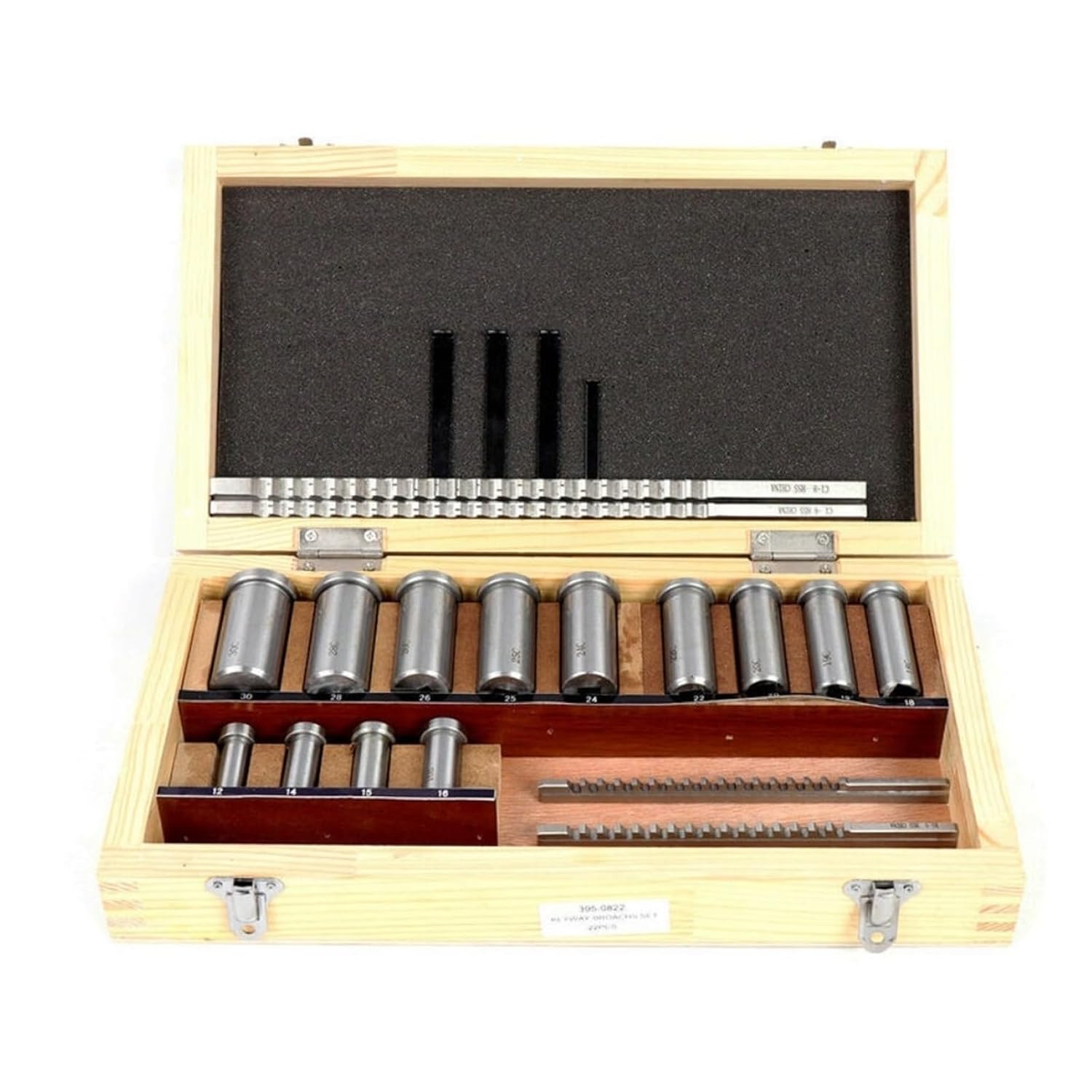Keyway Broach Kit Keyway Broach, 22pcs Set Broaching Tool Bushing Shim Set, Metric Systems 12-30 HSS Keyway Tool for CNC Machine