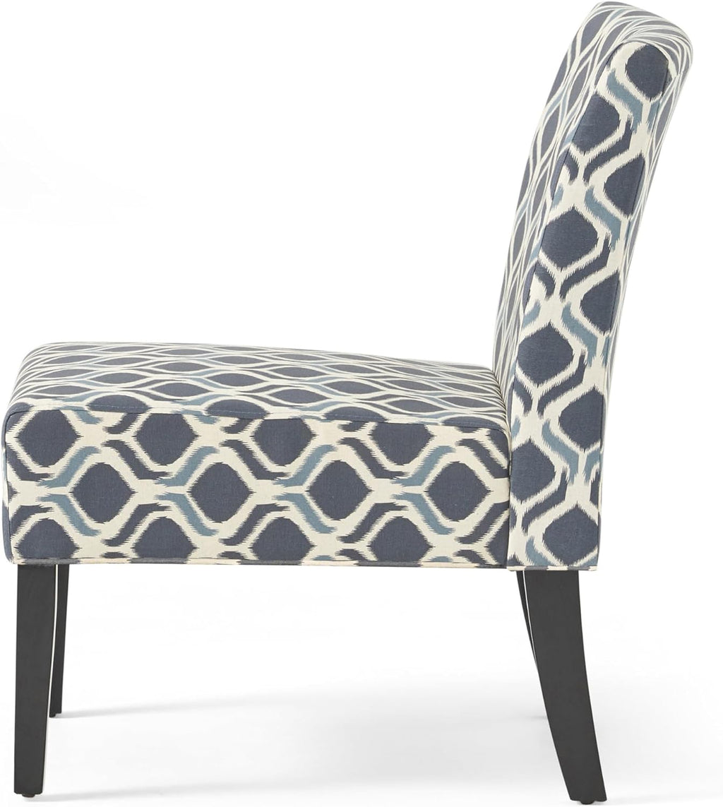 Christopher Knight Home Kassi Fabric Accent Chairs, 2-Pcs Set, Blue / Navy