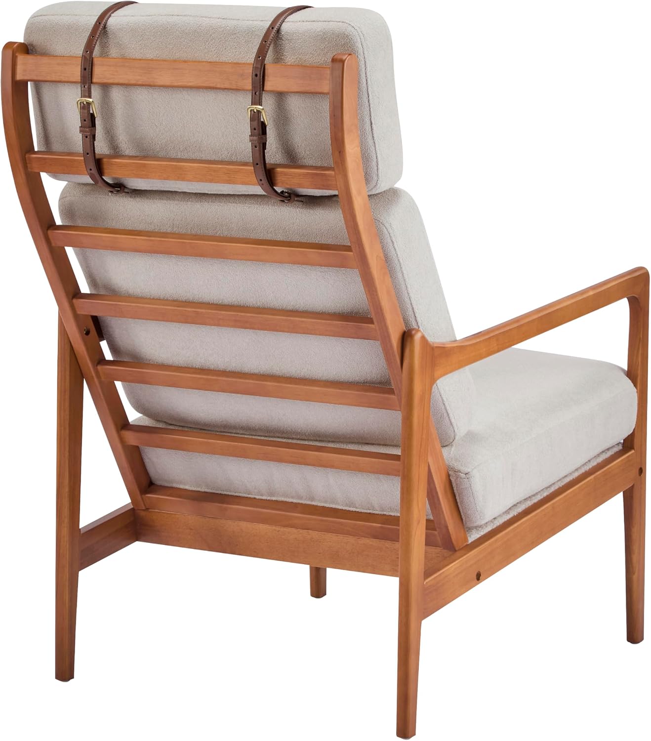 Christopher Knight Home Nadine Upholstered Accent Chair, Wooden Club Chair, Cushions Support Armchair, Comfy Lounge, Single Reading Sofa, Solid Wood Frame Armchair for Living Room Home, Light Gray