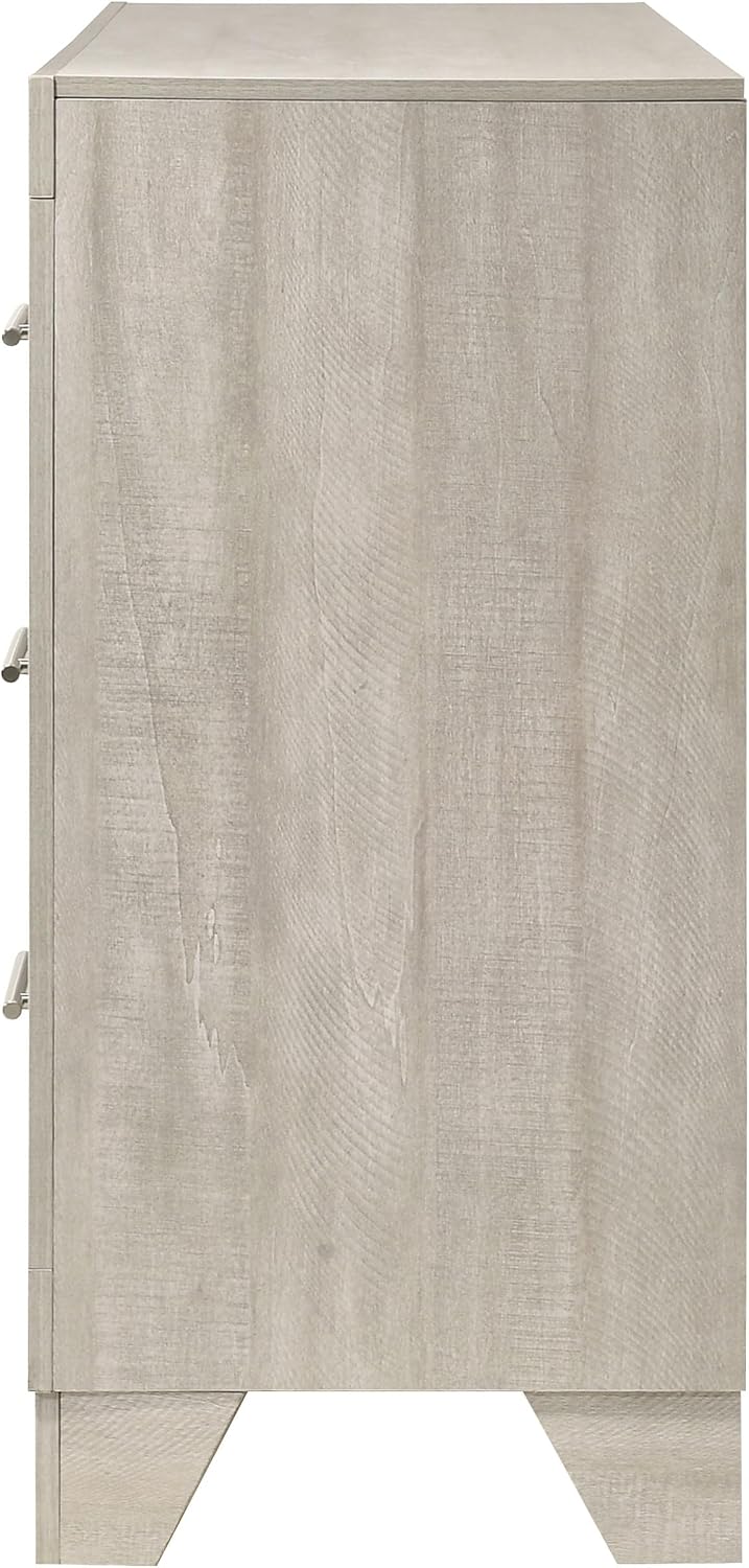 Coaster Home Furnishings - Trenton - Engineered Wood - 6-Drawer Bedroom Dresser with Contemporary Style, Nickel Handles, English Dovetail Joinery - Bedroom - Rustic Cream - 225063