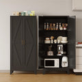 COFaR Metal Pantry Cabinet with Doors, Farmhouse 61'' Tall Storage Cabinet with 3 Adjustable Shelves, Kitchen Pantry Cabinet for Dinning Room, Garage, Laundry, Bathroom, Black 4-Tier