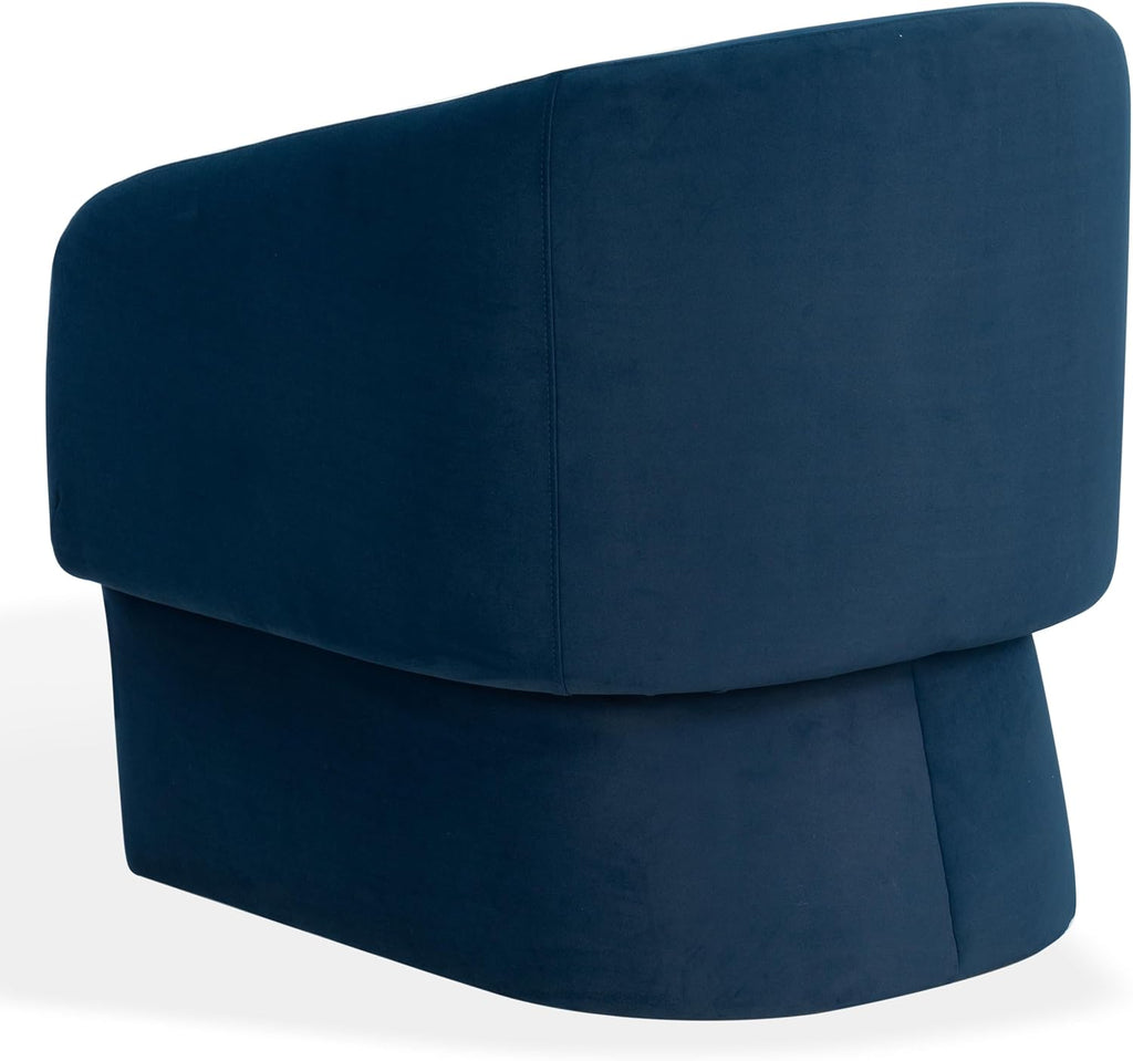 SAFAVIEH Couture Collection Susie Navy Velvet Barrel Back Accent Chair (Fully Assembled)
