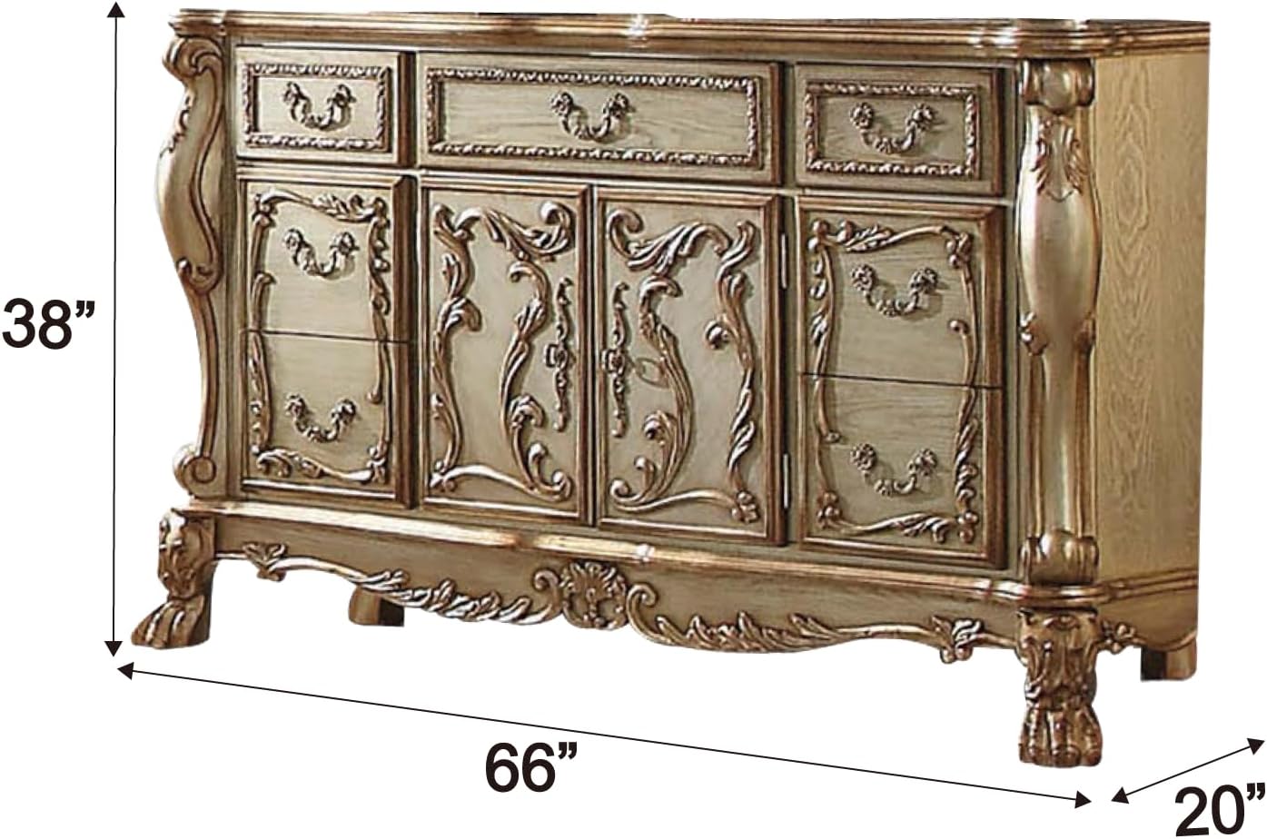 ACME Dresden Dresser/Server - - Gold Patina & Bone