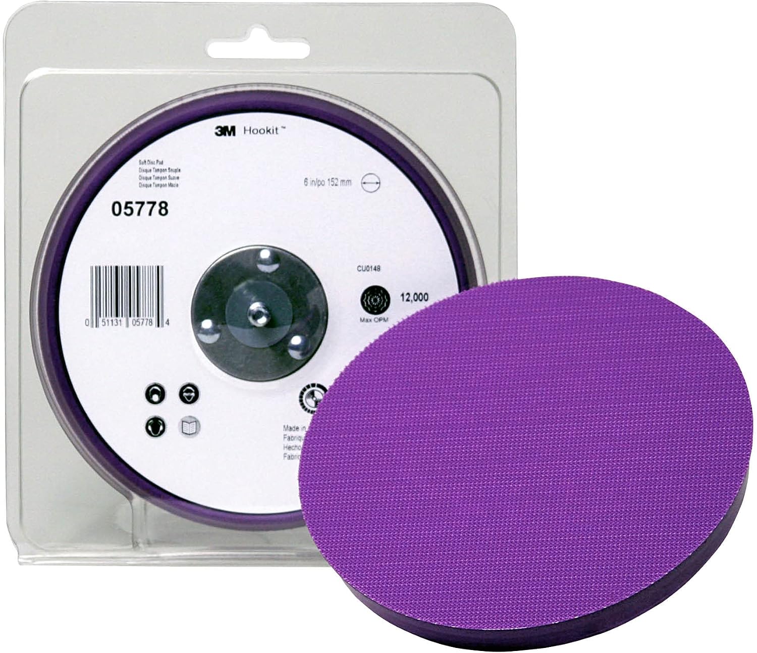 3M Painter's Disc Pad with Hookit 05778, 6 in, Soft Density Foam (Pack of 10)
