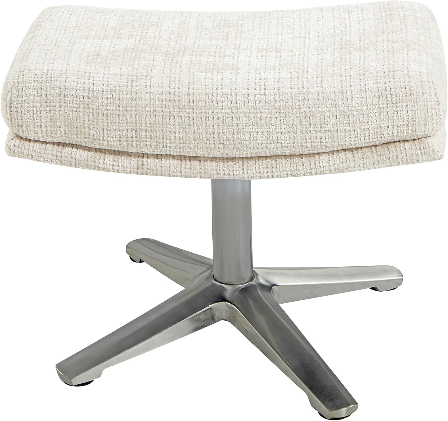Lexicon 360 Degree Swivel Accent Chair with Ottoman, Chenille Upholstered Swivel Lounge Chair with Armrest, Criss-Cross Legs and Footstool for Living Room/Office/Bedroom, Beige