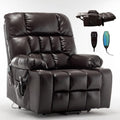 Oversized Power Recliner Chair for Big and Tall 400 LBS, 25.5' Extra Wide Electric Lift Chair with Heat and Massage, Dual Motor 180° Lay Flat Recliner Living Room Sofa, PU Leather Big Recliner