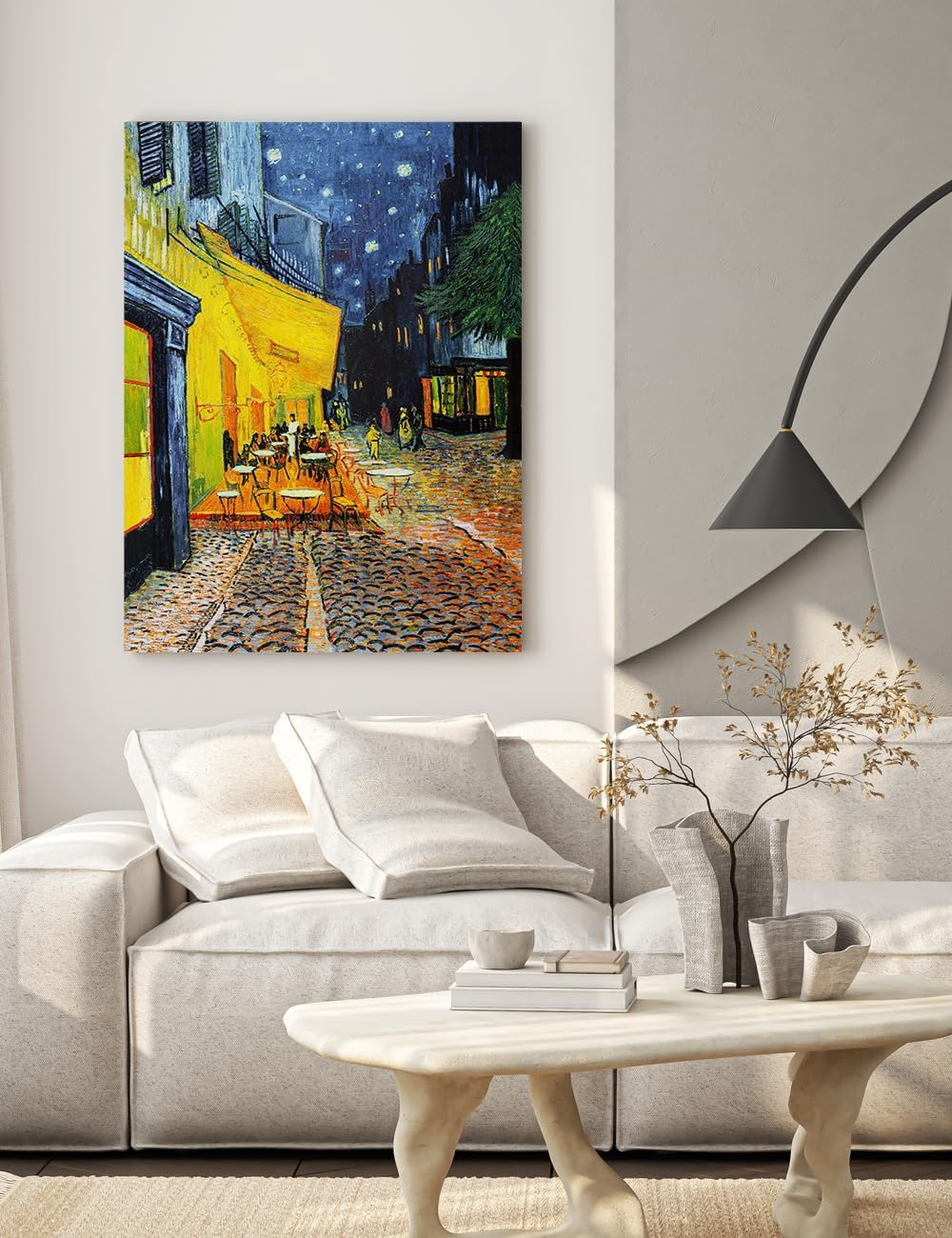 DECORARTS - Vincent Van Gogh Cafe Terrace at Night Large Canvas Art Giclee Print Gallery Wrapped Wall Art For Living Room Decor 30x40, Made In USA