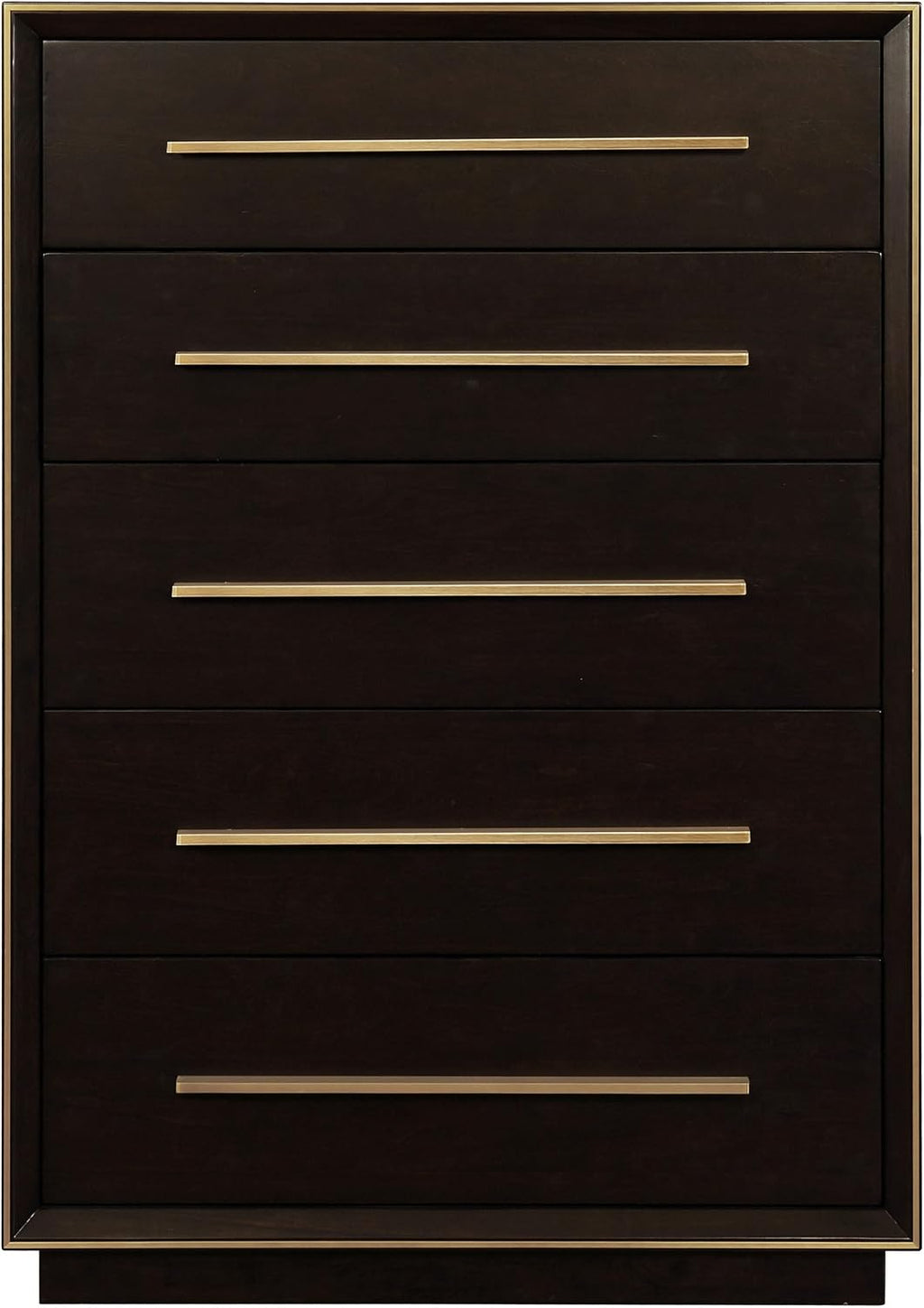 Coaster Home Furnishings - Durango - Wood - 5-Drawer Chest with Gold Accents, Linear Handles and Floating Base - Contemporary - Bedroom - Smoked Peppercorn - 223265