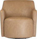 HomePop 360° Barrel Back Swivel Chair - Sand Faux Leather