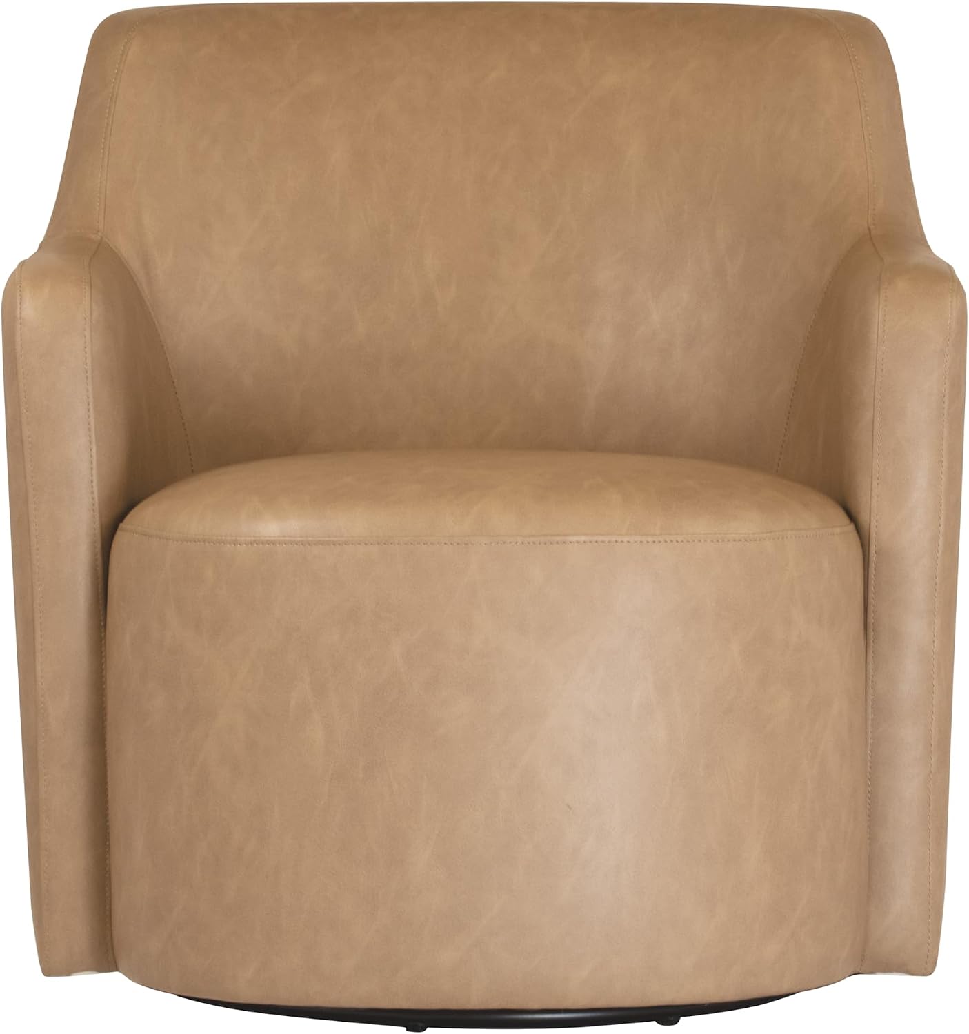 HomePop 360° Barrel Back Swivel Chair - Sand Faux Leather