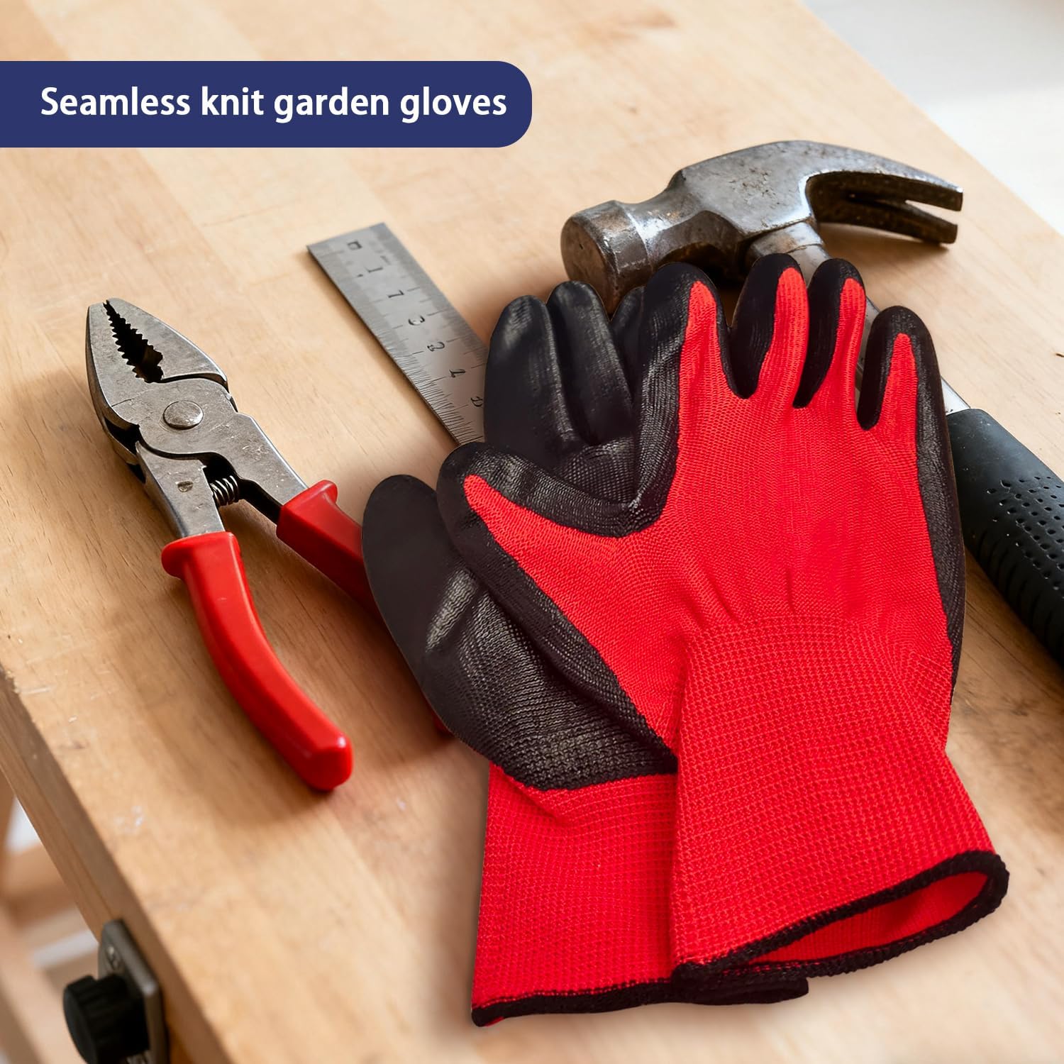 YOUKE OLA 480 Pair Gardening Gloves for Men Women, Breathable Rubber Coated Garden Gloves Working Gloves for Gardening, Construction (Black, Red, Blue)