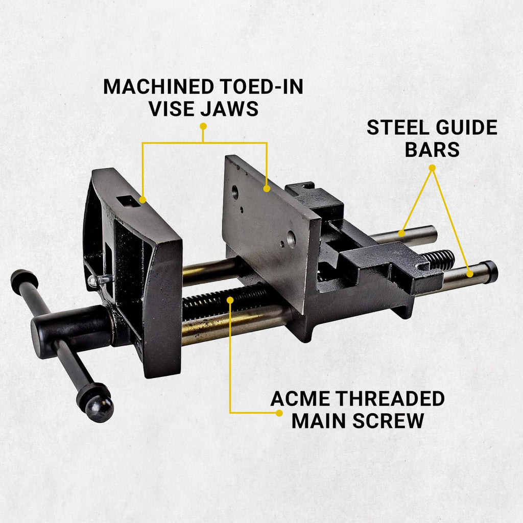 Yost Vises 7WW-DI 7' Heavy-Duty Ductile Iron Woodworker's Vise, Black