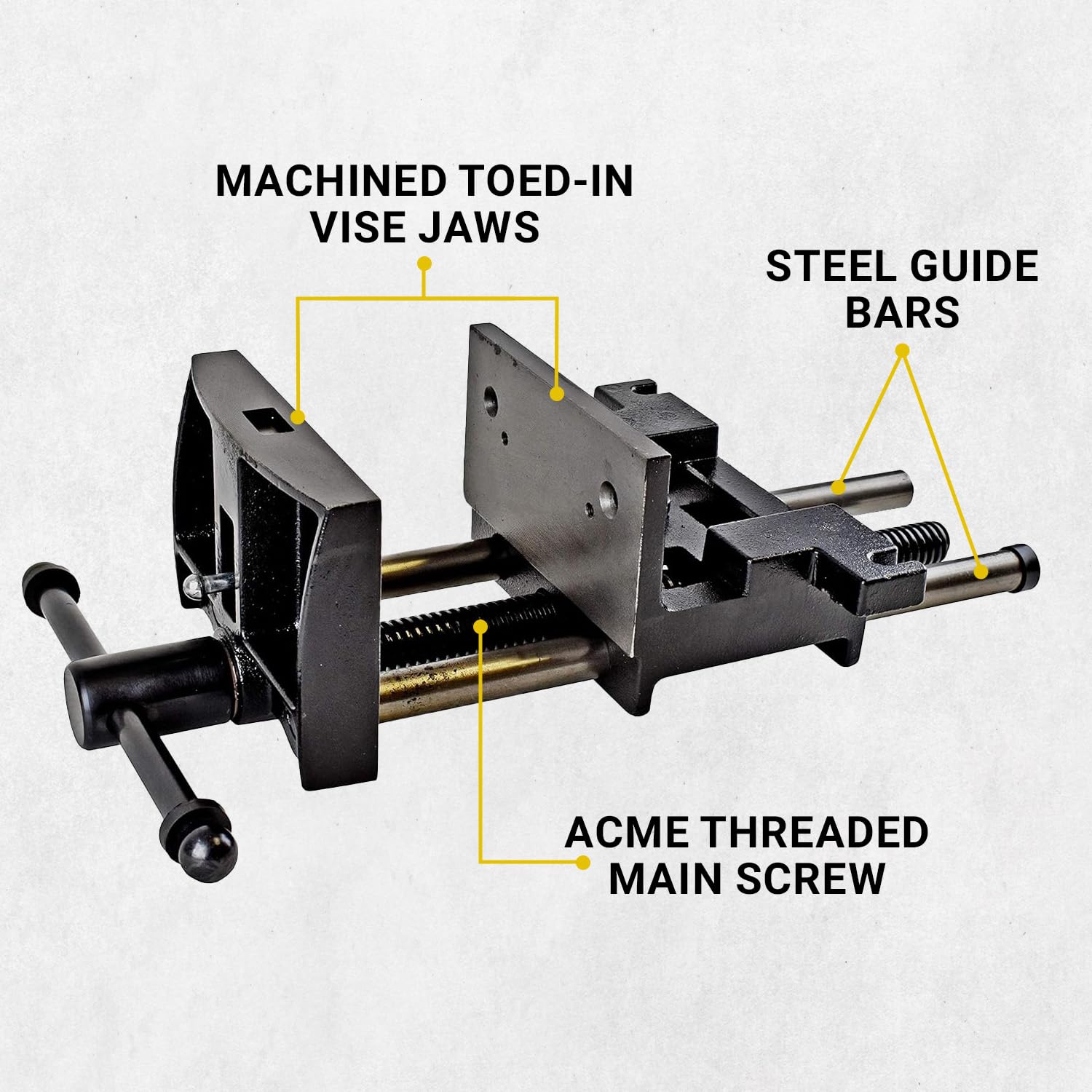 Yost Vises 7WW-DI 7' Heavy-Duty Ductile Iron Woodworker's Vise, Black
