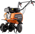 Gas Powered Tiller, 212CC 7HP 4-Stroke Engine, Adjustable 22'' Width, Front Tire Cultivator with Forward/Reverse Gears, 3-Height Adjustment, Durable High-Carbon Steel Blades for Gardening