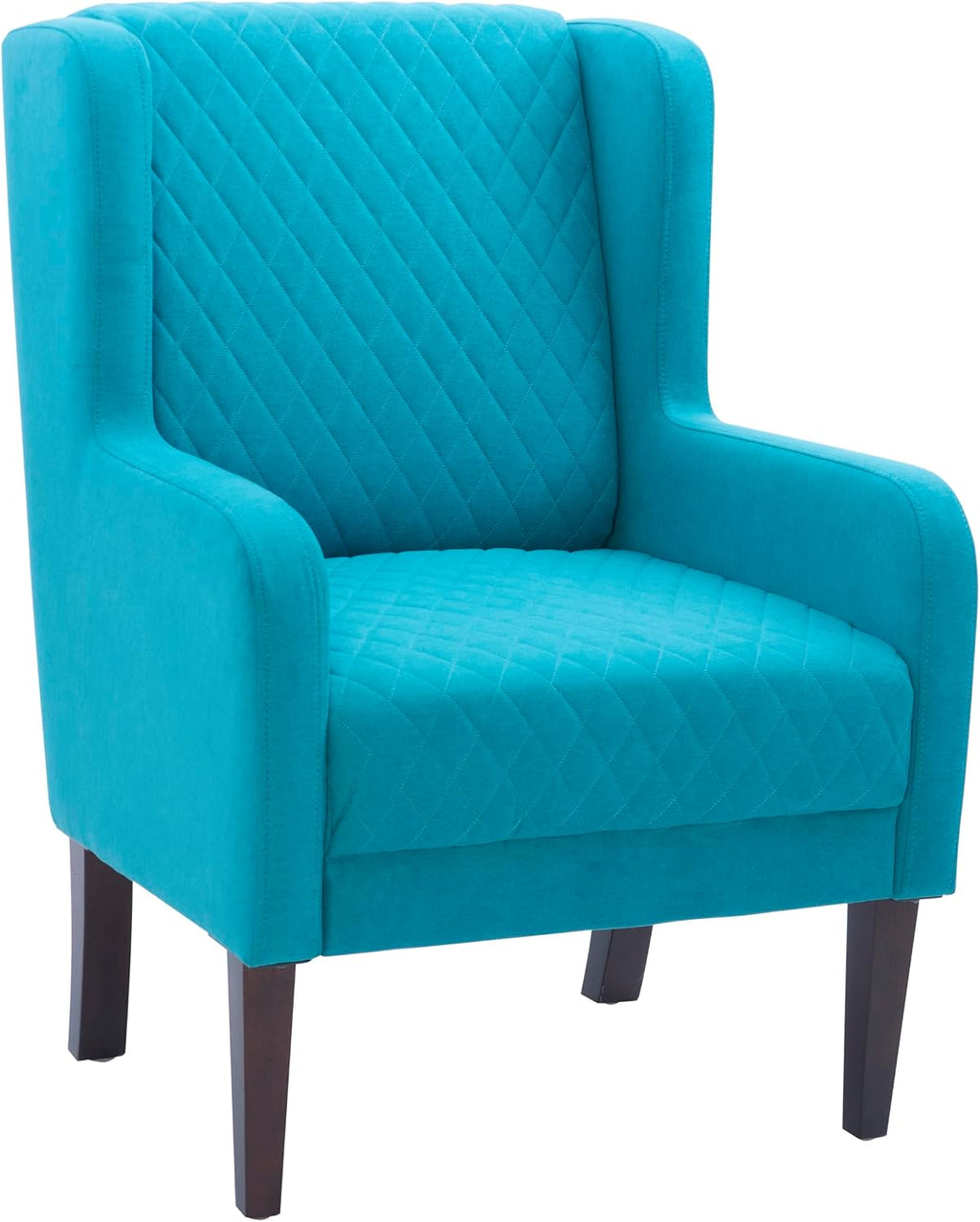 Powell Glenn Teal Wingbacked Accent Chair with Quilted Seat