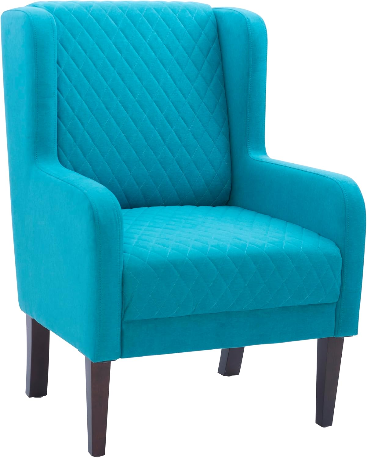 Powell Glenn Teal Wingbacked Accent Chair with Quilted Seat