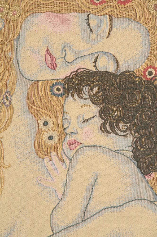 C Charlotte Home Furnishings Inc 3 Ages European Tapestry Wall Hanging | Viscose Cotton and Polyester Blend Wall Art | 44 in. x 24 in | Home Decor Accents | By Gustav Klimt