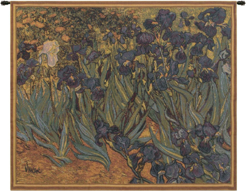 C Charlotte Home Furnishings Inc Iris European Tapestry Wall Hanging | Viscose Cotton and Polyester Blend Wall Art | 27 in. x 32 in | Home Decor Accents | Inspired by Vincent Van Gogh