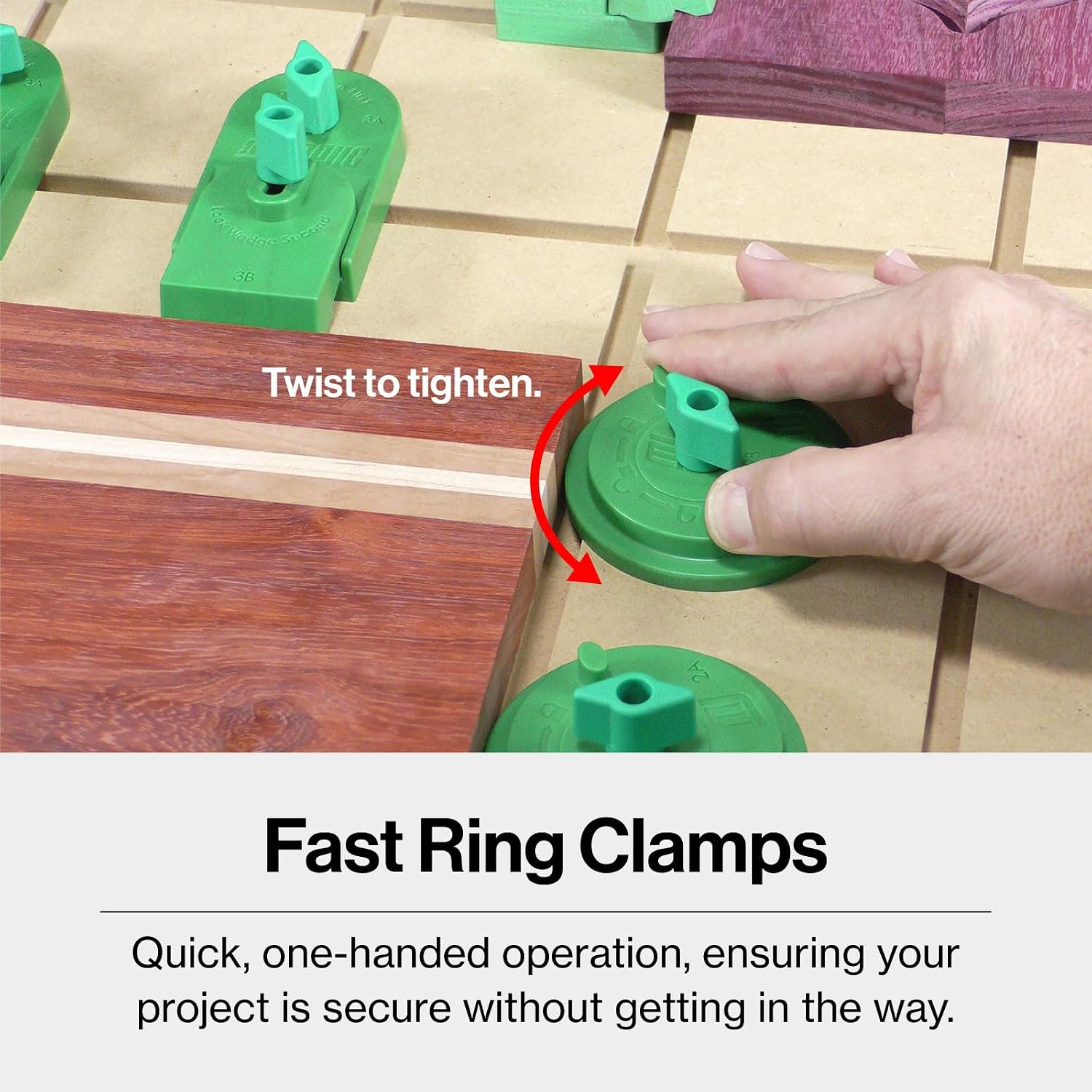 MICROJIG MatchFit CNC Clamping Kit, Workholding Hold Down Clamps for Woodworking, CN-P1234K11, 11 Piece Set, Green