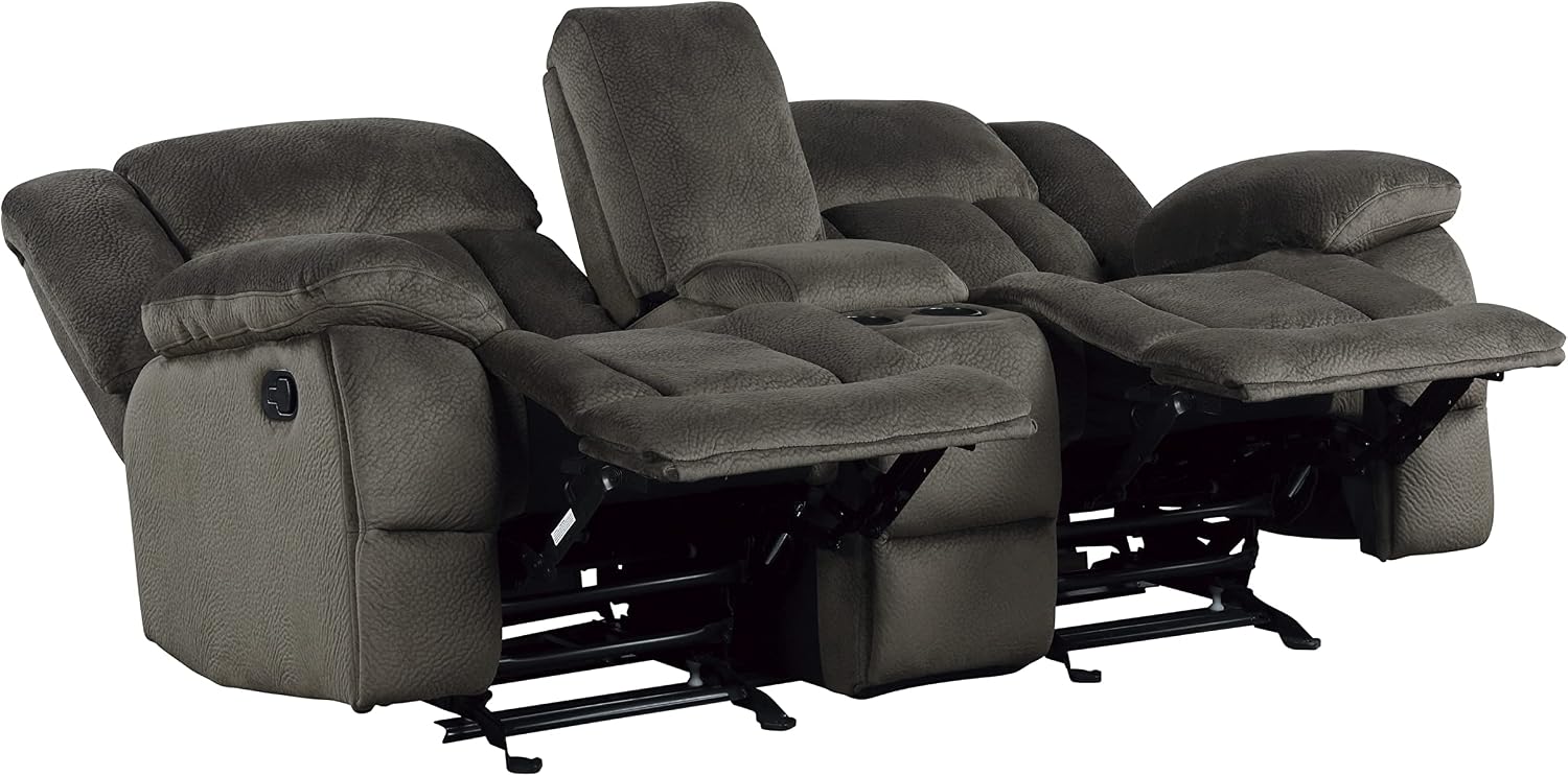 Lexicon Reclining Living Room Set, Manual Reclining Sofas, Couches for Living Room, Includes Reclining Sofa and Dual Glider Recliner Loveseat, 2-Piece Set, Chocolate